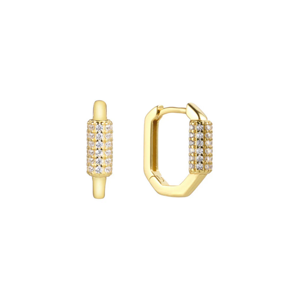 BLAK - GIMME - Rhinestone Gold Huggies