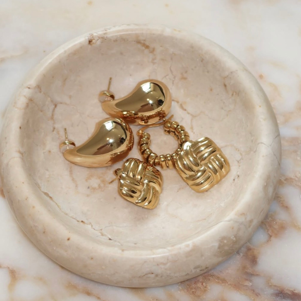 Porter Jewellery - Baby Cushion Earrings- Gold