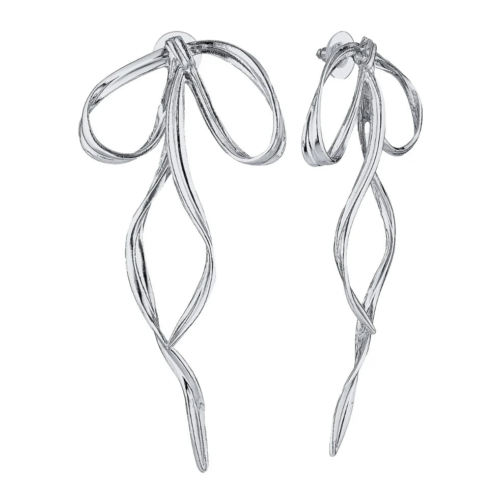 BLAK - GIMME - Allegra Bow Silver Earrings