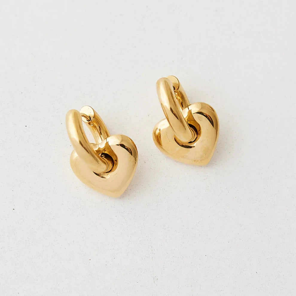GIMME - Lisa Puffy Heart Gold Earrings