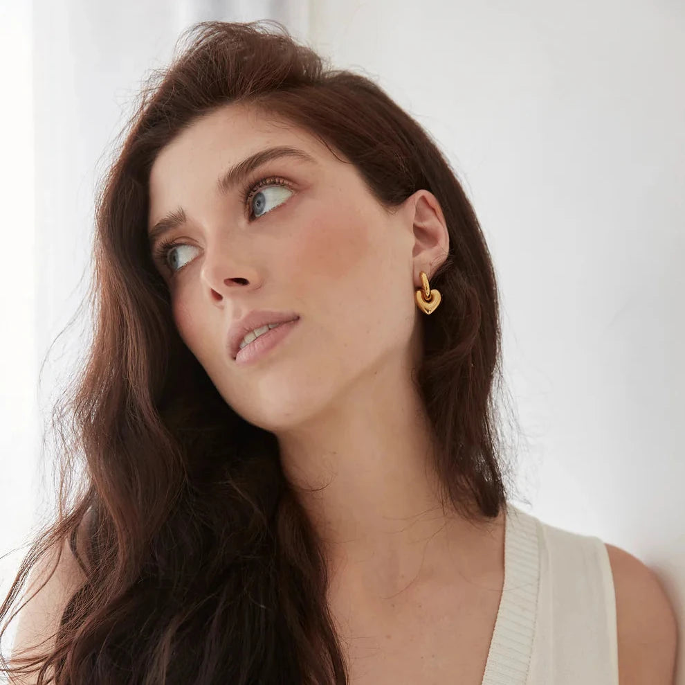 GIMME - Lisa Puffy Heart Gold Earrings