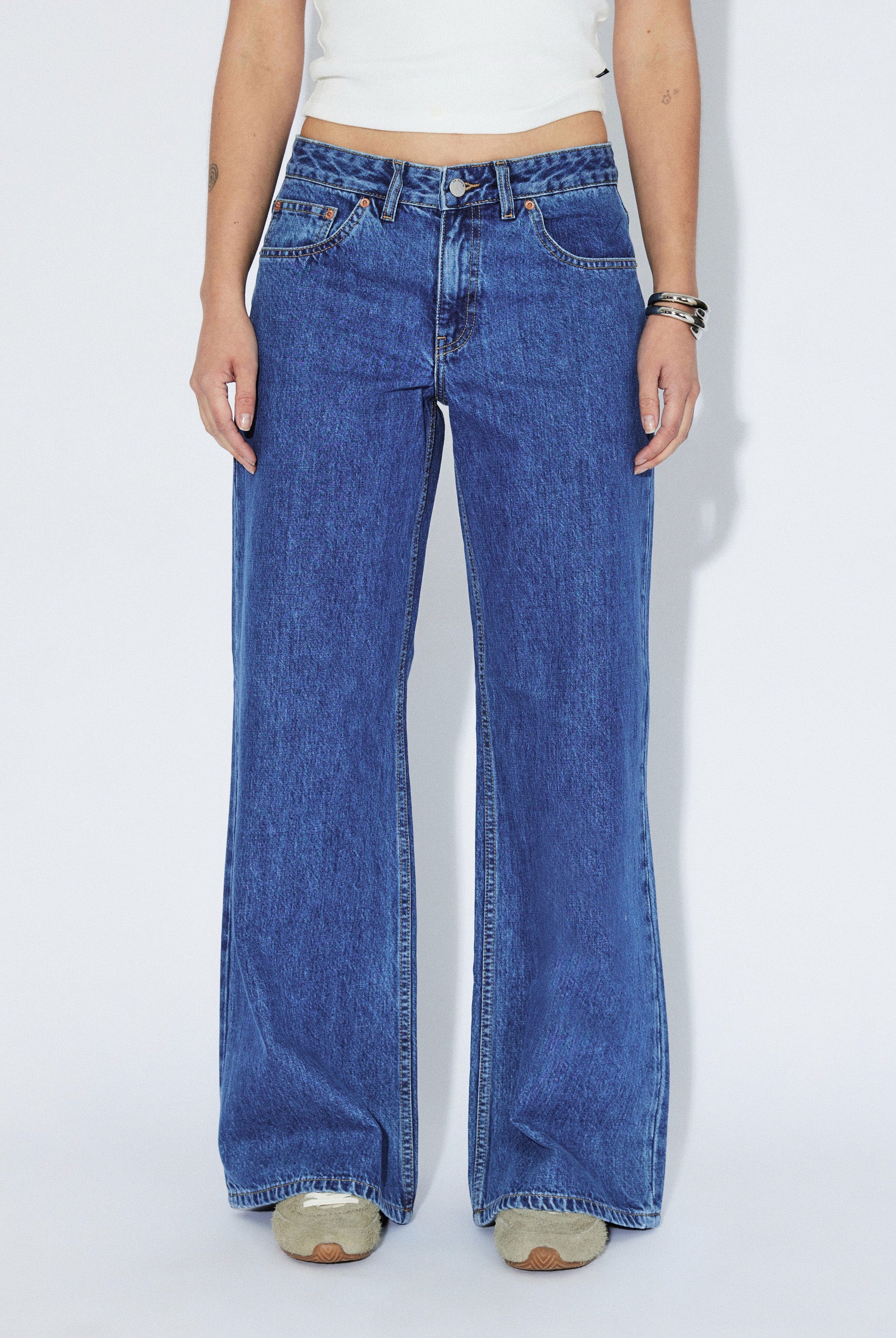 Dr Denim - Rhue Low Wide Jeans - Haze Mid Retro