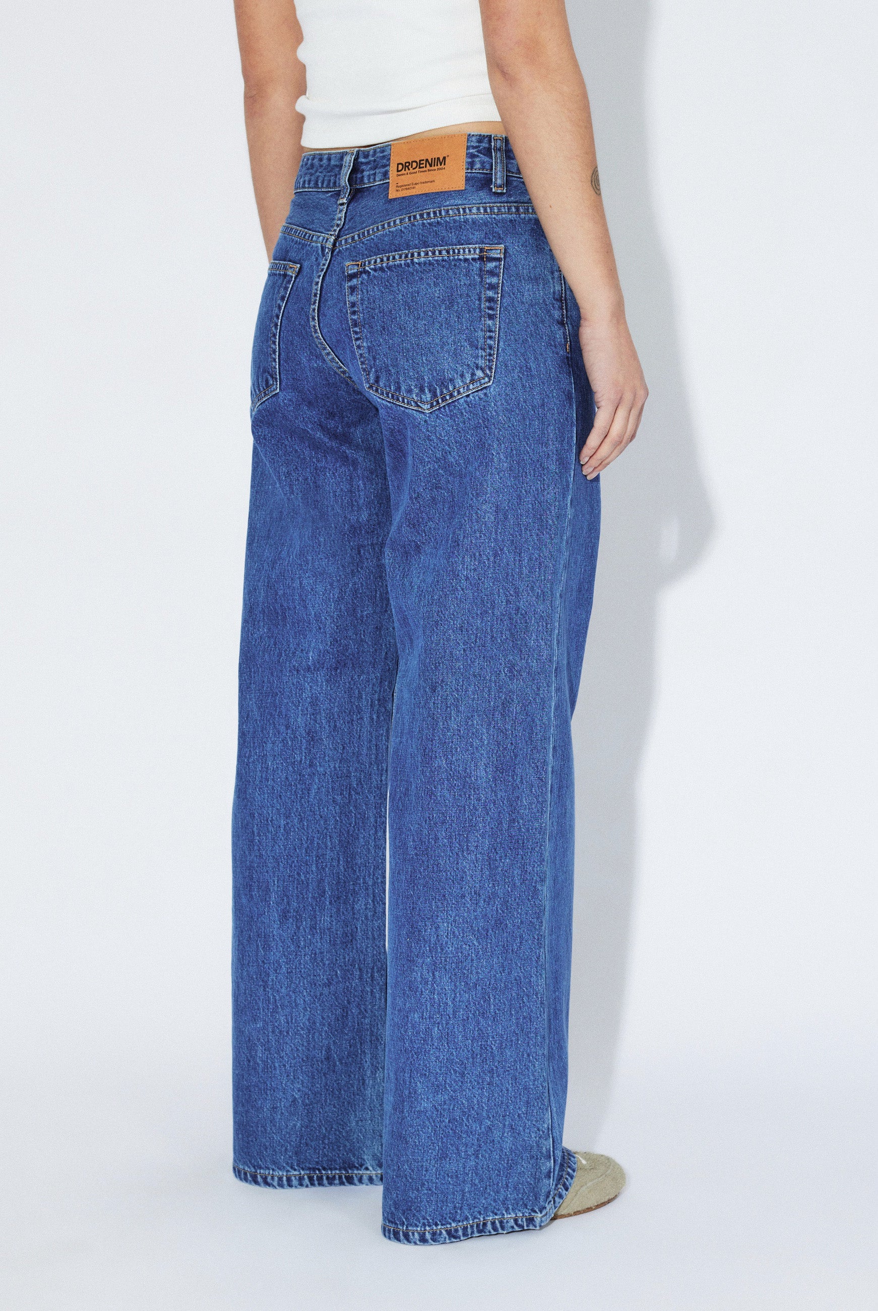 Dr Denim - Rhue Low Wide Jeans - Haze Mid Retro