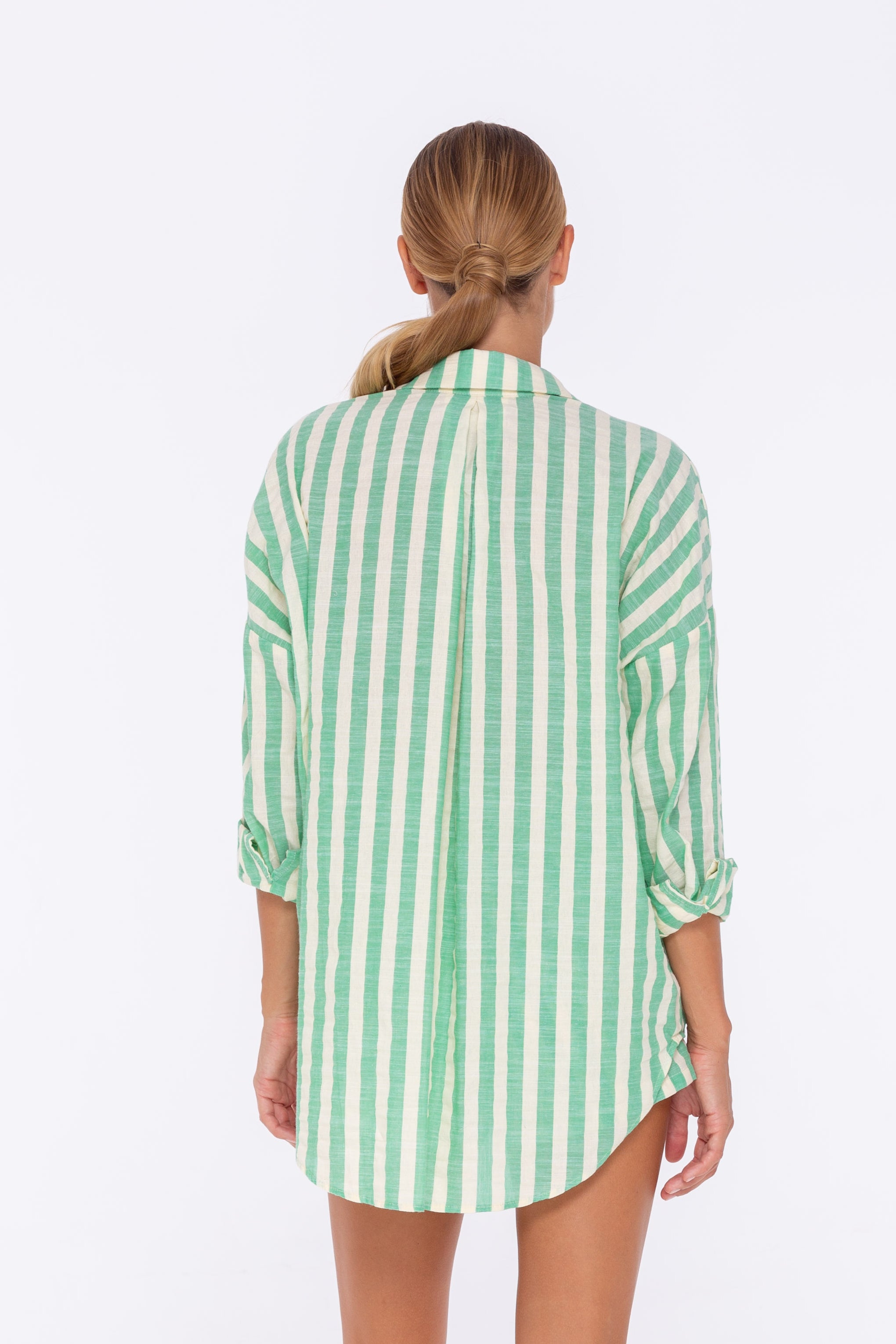 Defiant Shirt - Island Green/Ivory Stripe