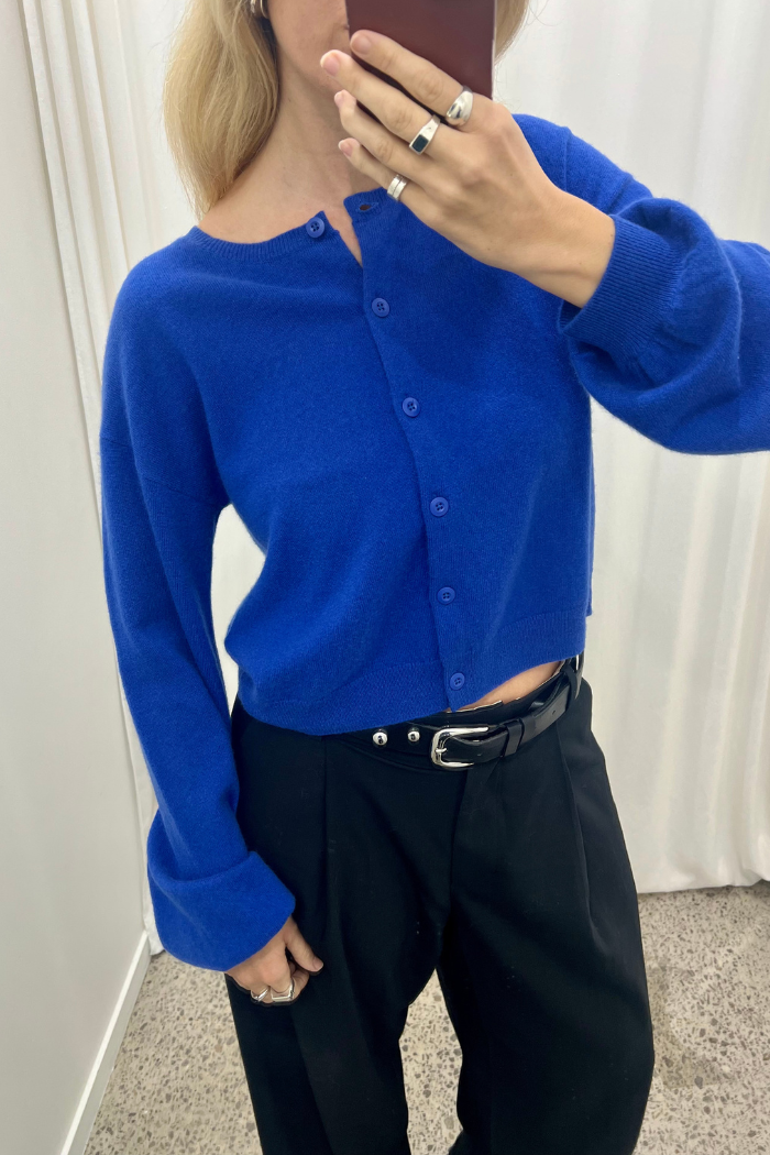 Come To Me Cashmere Cardi - Cobalt Blue