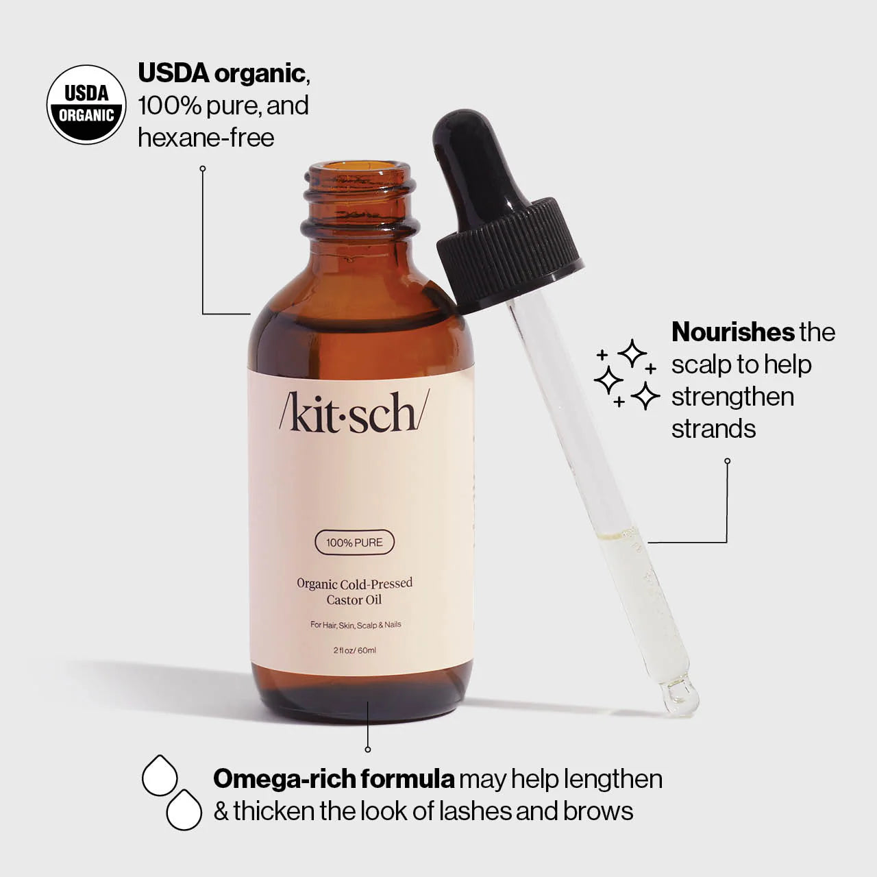 Kitsch 100% Castor Oil - 2oz