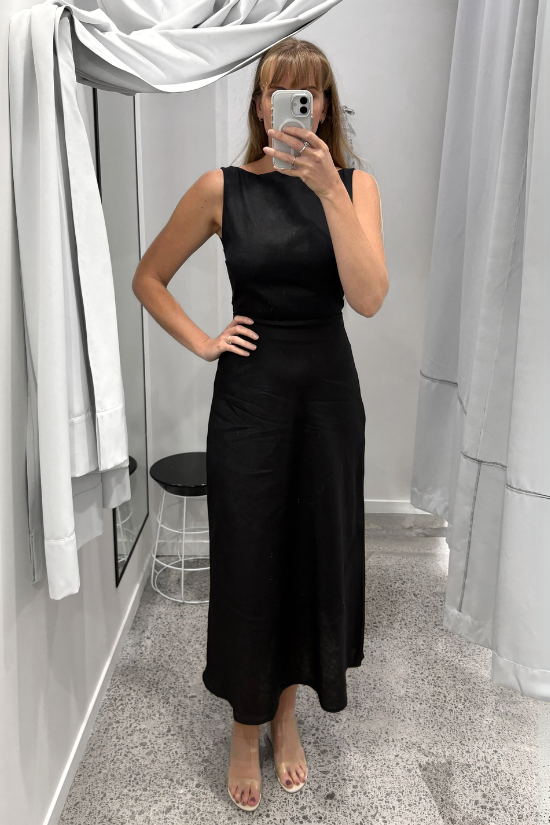 A Walk to Remember Dress - Black Linen