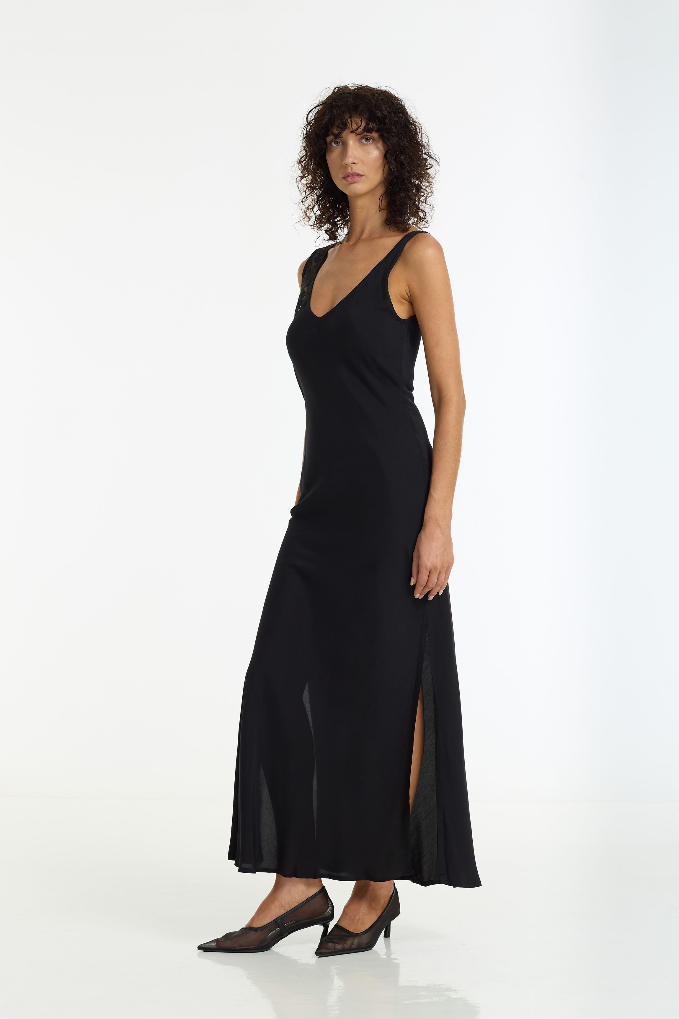 Alex Bias Cut Maxi Dress | Black | PRE-ORDER