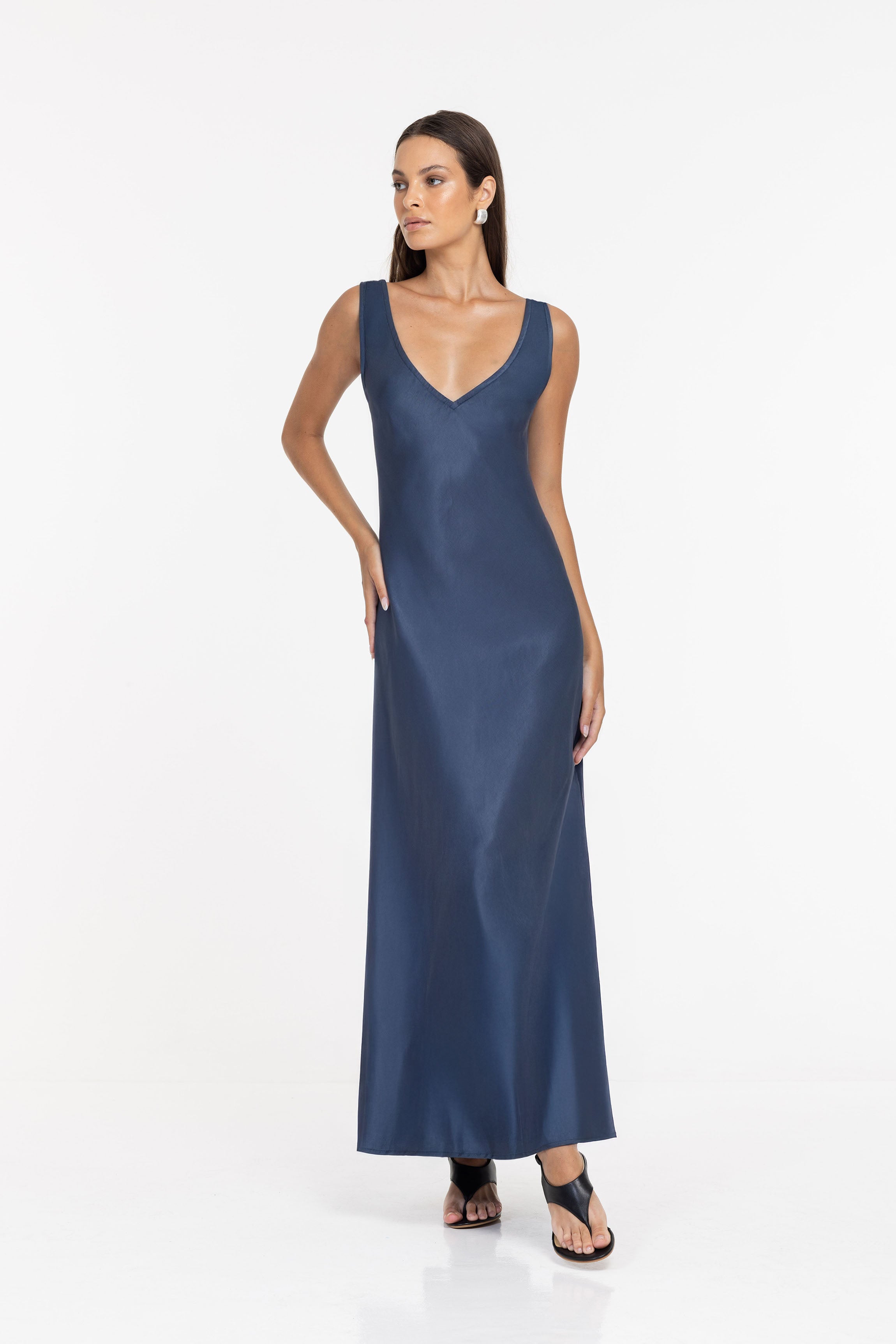 PRE-ORDER Alexandria Dress - Ash Blue