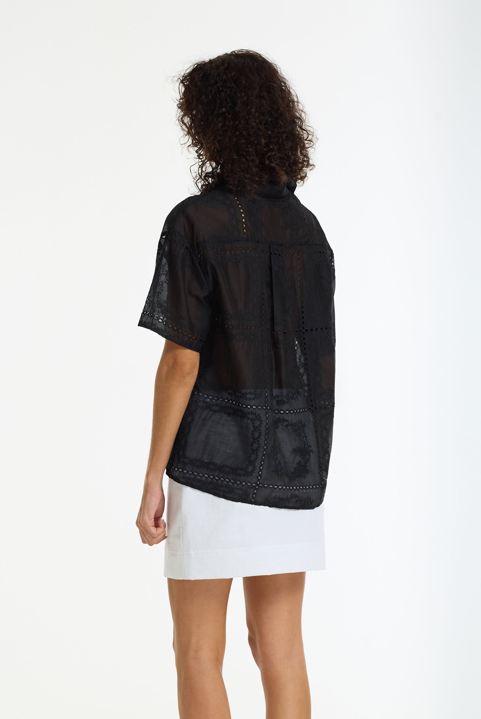 Align Short Sleeve Anglaise Shirt | Black | PRE-ORDER