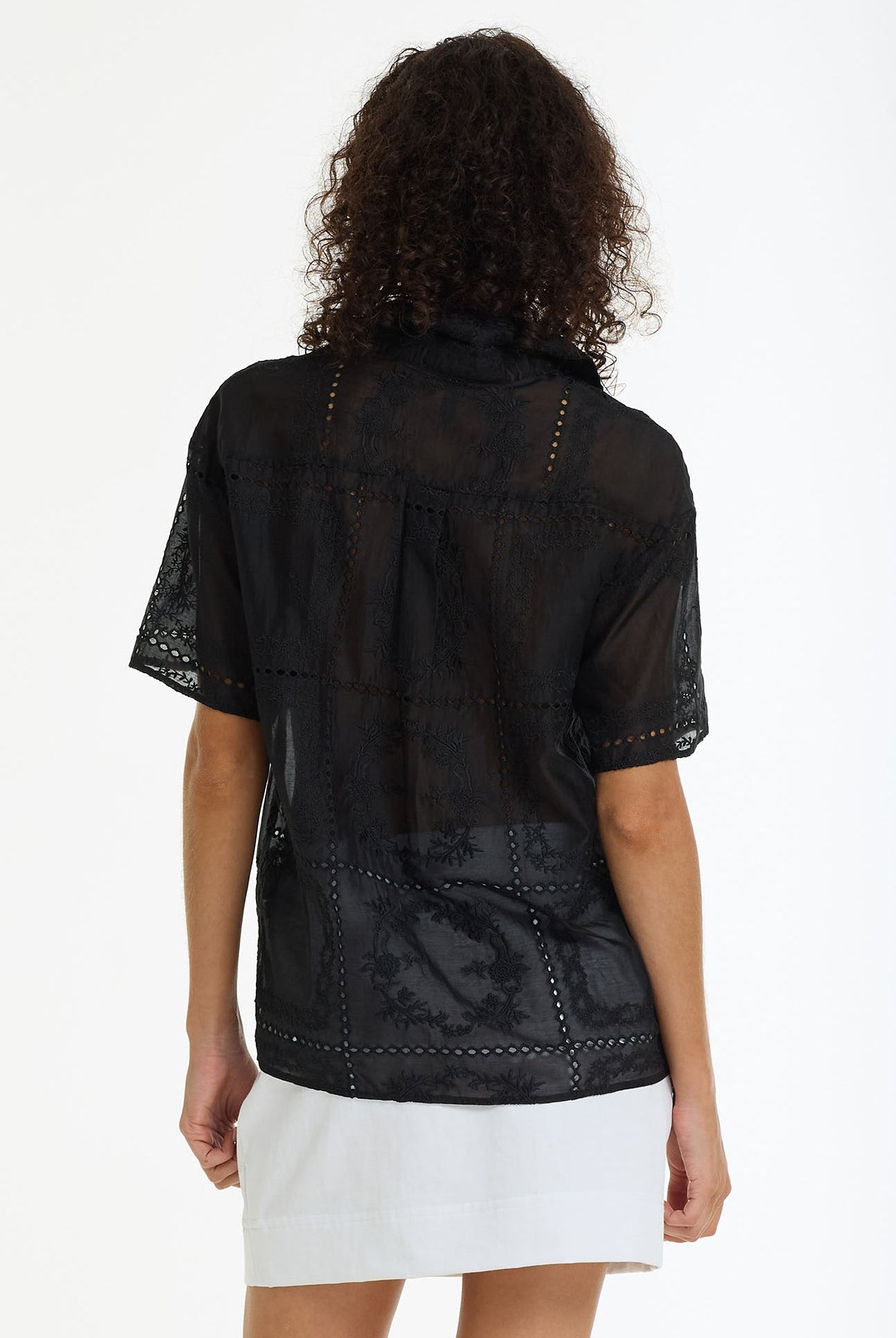 Align Short Sleeve Anglaise Shirt | Black | PRE-ORDER