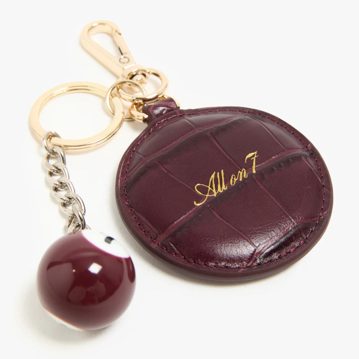 All On Seven - Circle Keychain - Burgundy