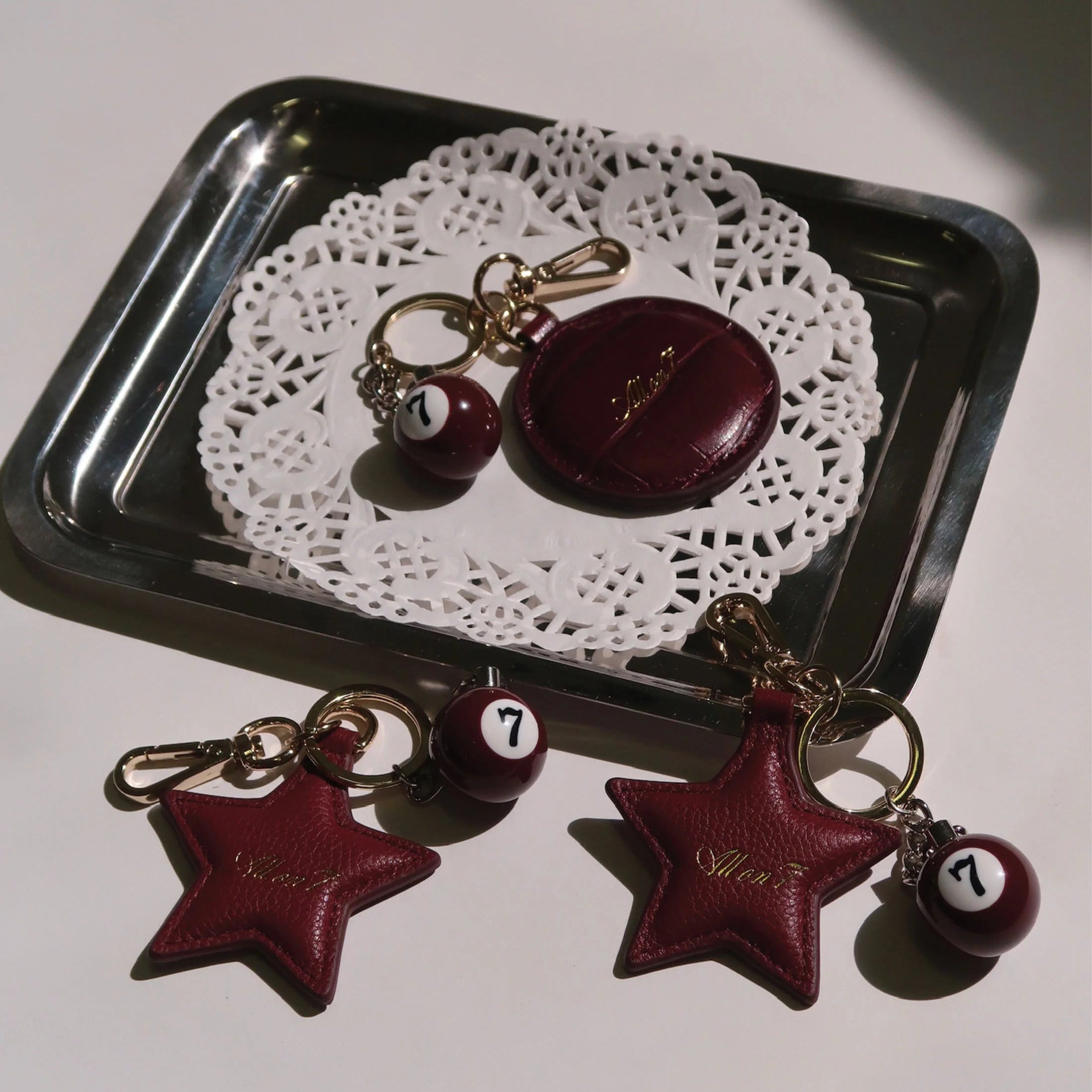 All On Seven - Star Keychain - Burgundy