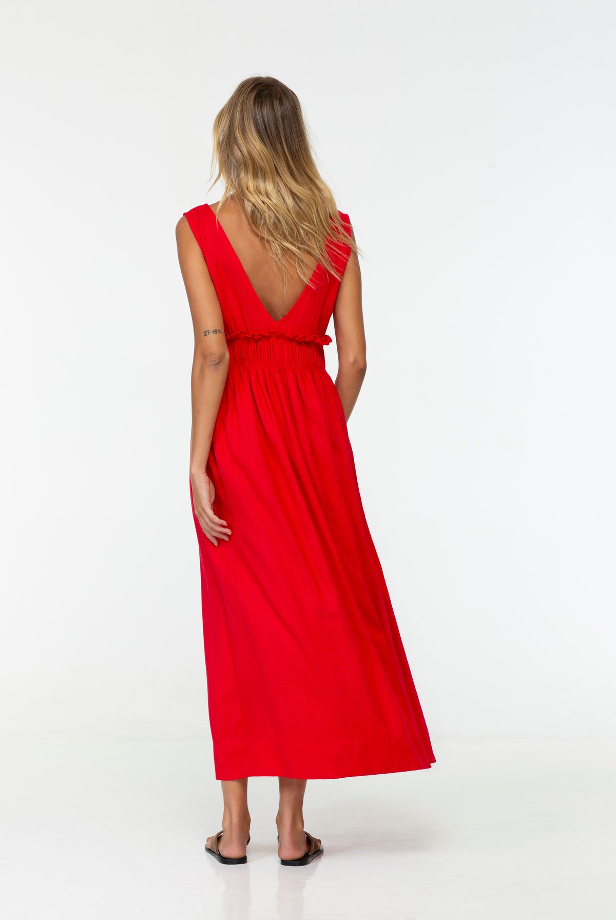 Anya Linen Maxi Dress | Strawberry Red | PRE-ORDER