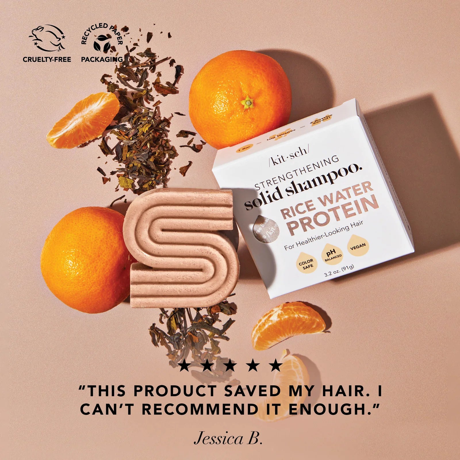 Kitsch Rice Water Shampoo Bar - Strengthening