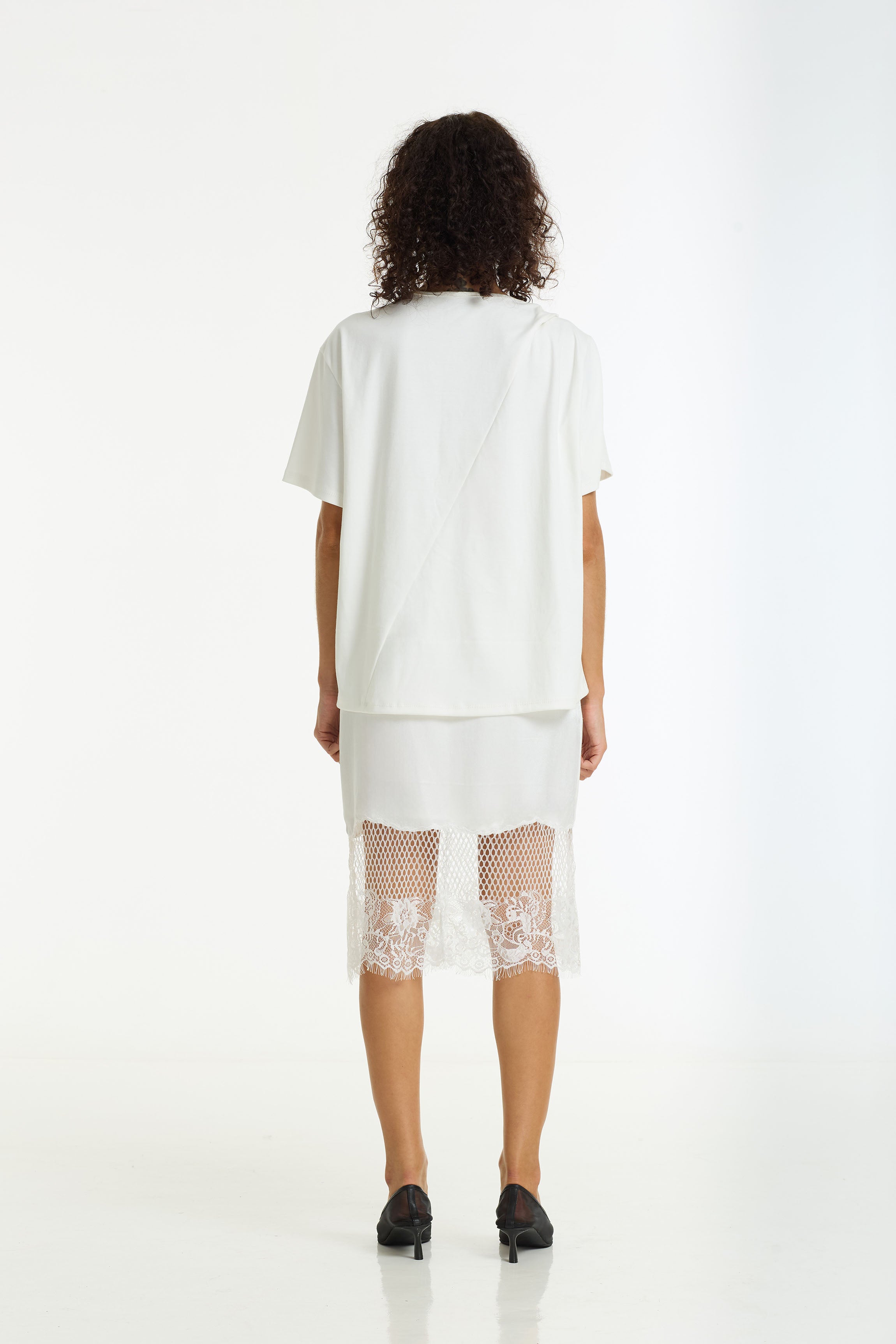 Parisian Girl Satin Lace Skirt | Ivory | PRE-ORDER