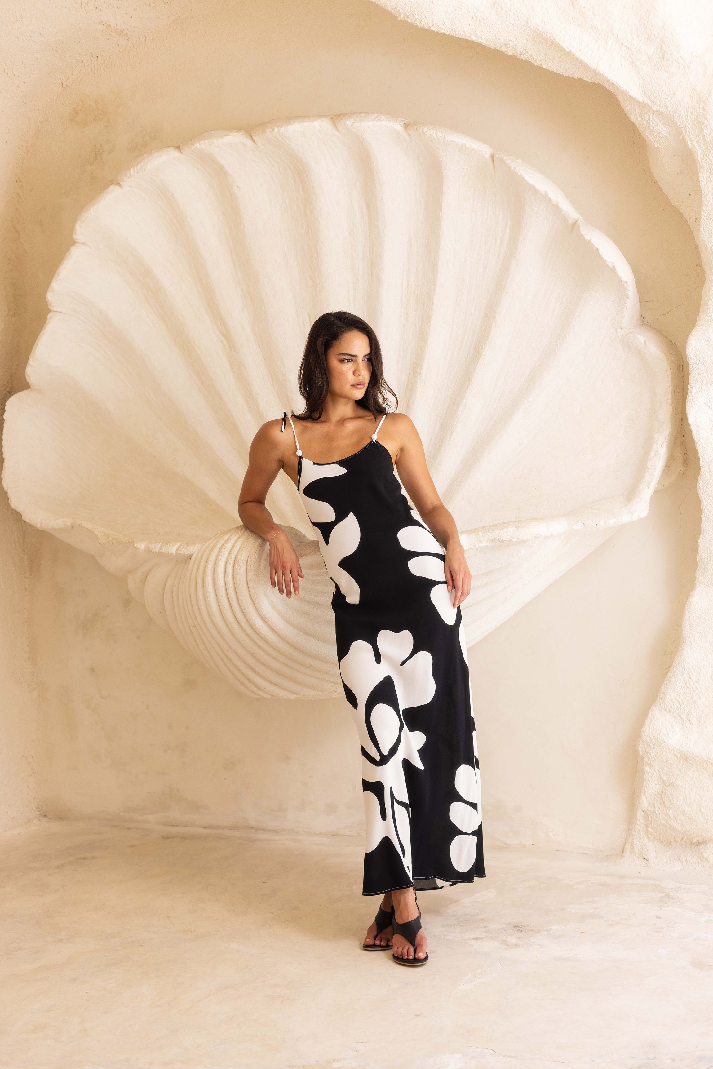 Bow Slip Maxi - Exclusive Black/White Print