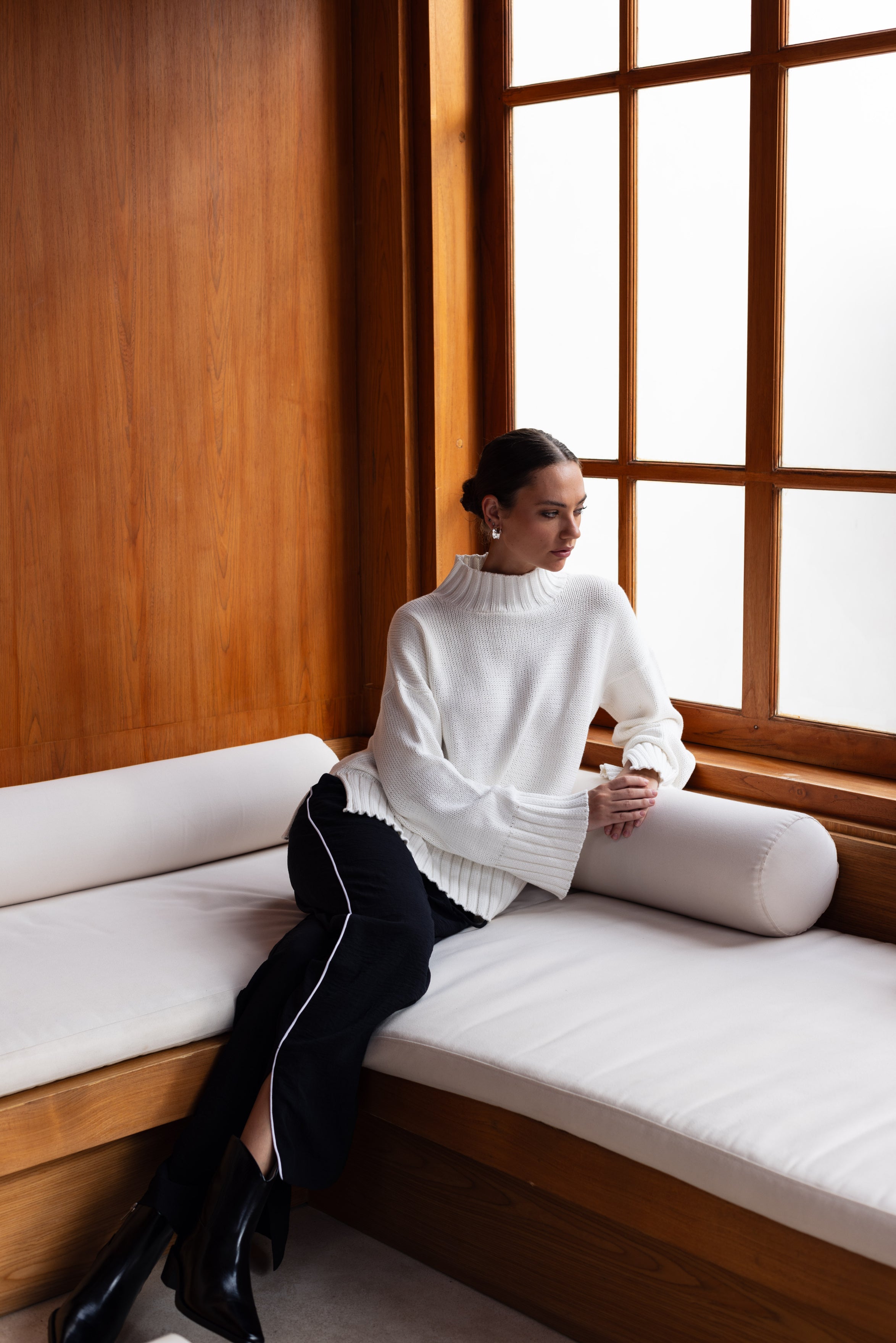 Hypnotic Pant - Black with White Piping