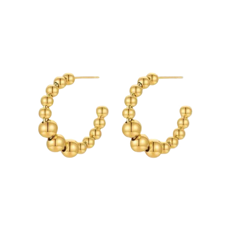 Castel & Co - Bubble Hoops - Gold