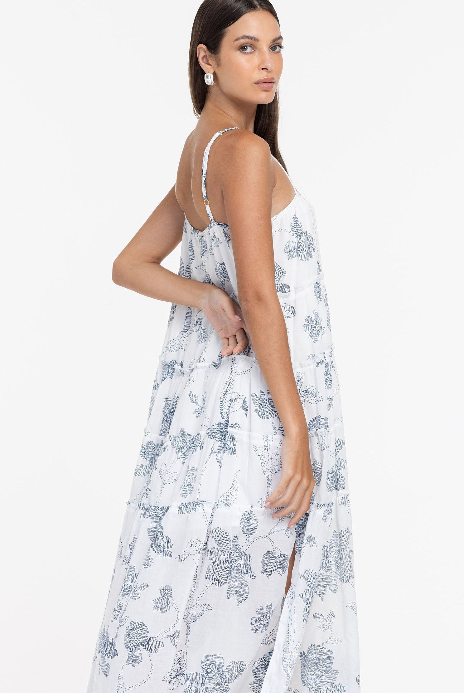 Carmella Dress - White/Ink Exclusive Floral