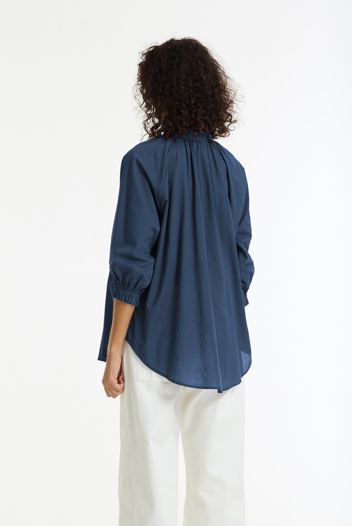 Charlotte Cotton Voile Top | Ash Blue | PRE-ORDER