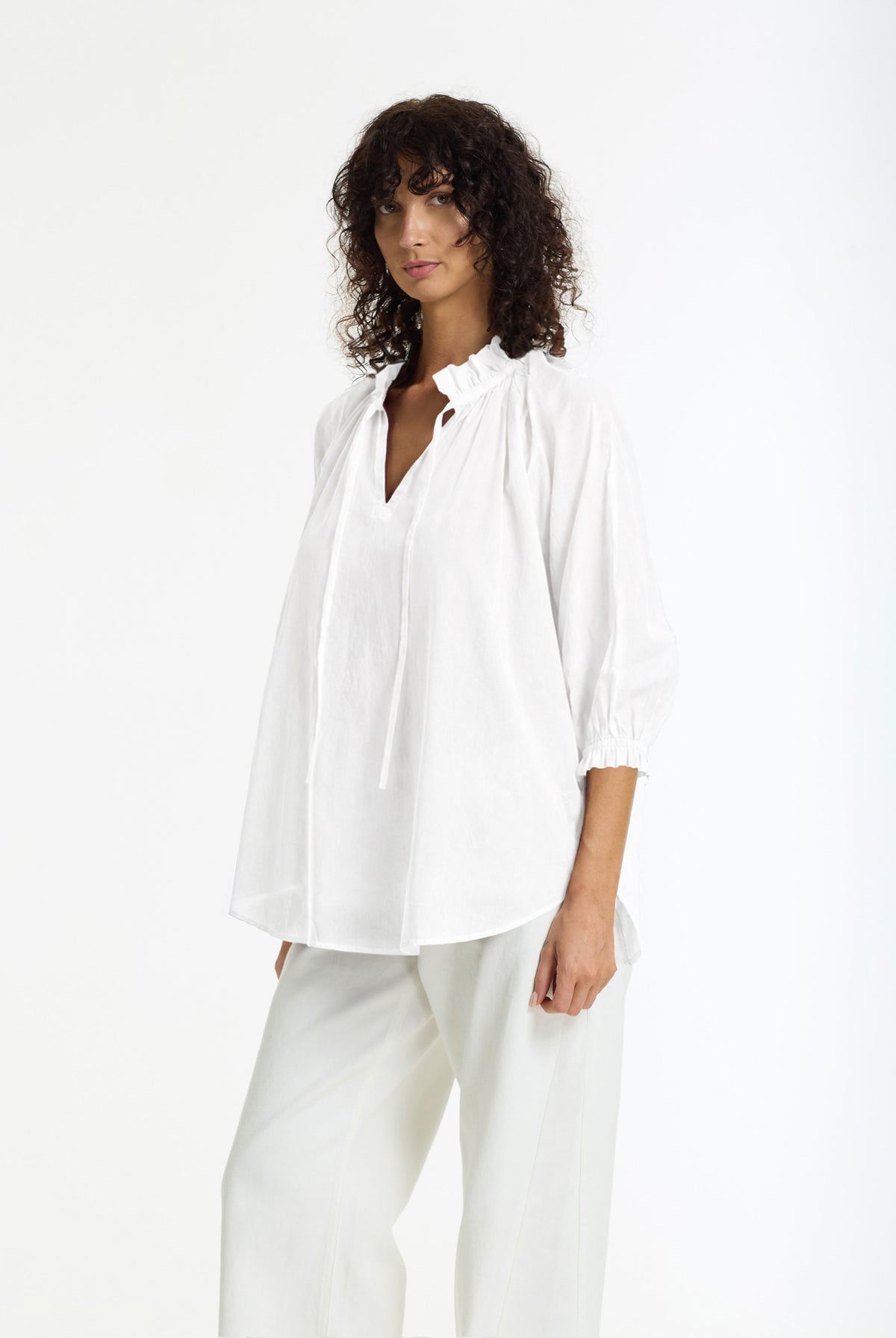Charlotte Cotton Voile Top | White | PRE-ORDER