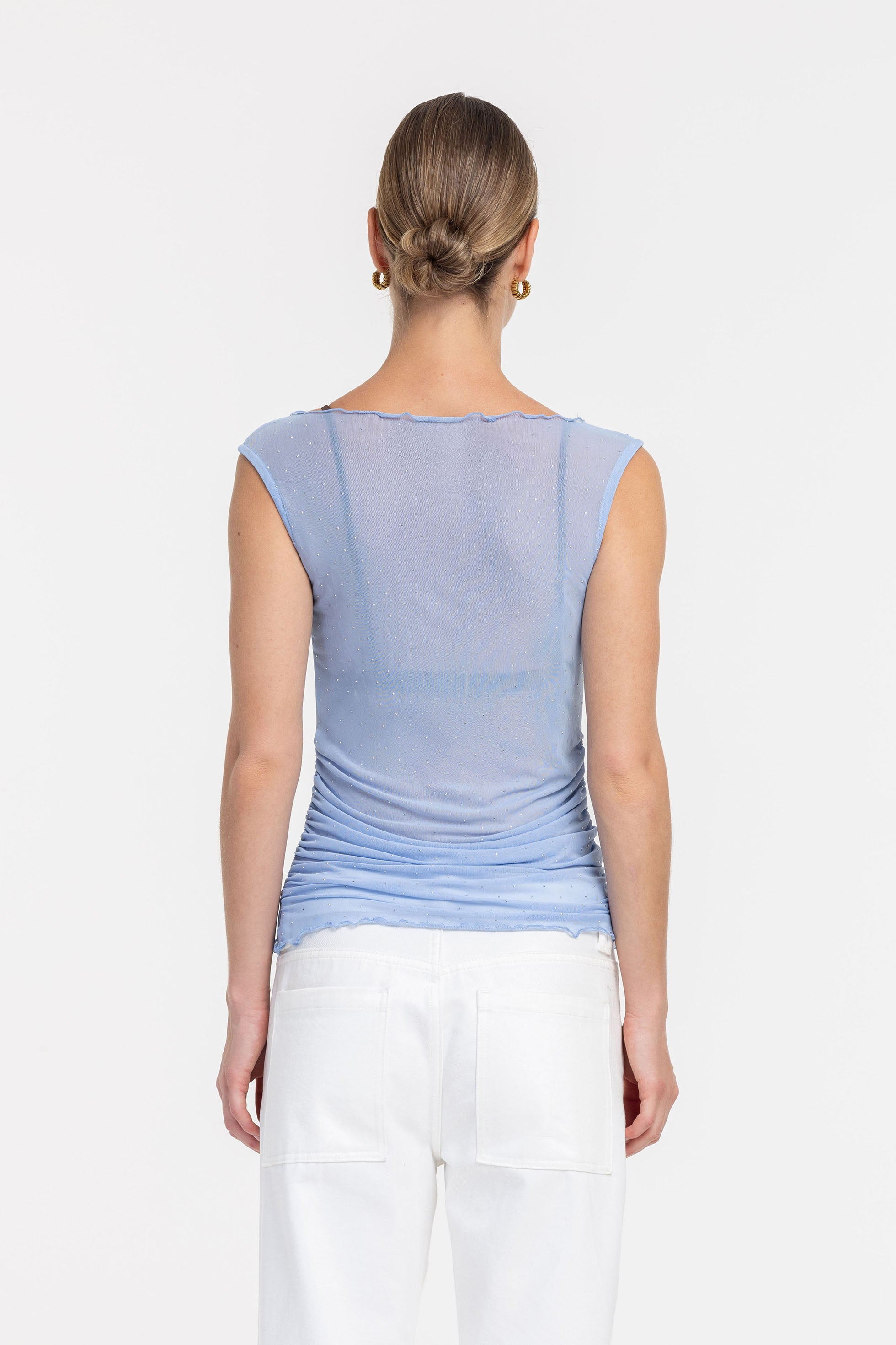 Coleen Top - Blue with Silver Diamantés - PRE-ORDER