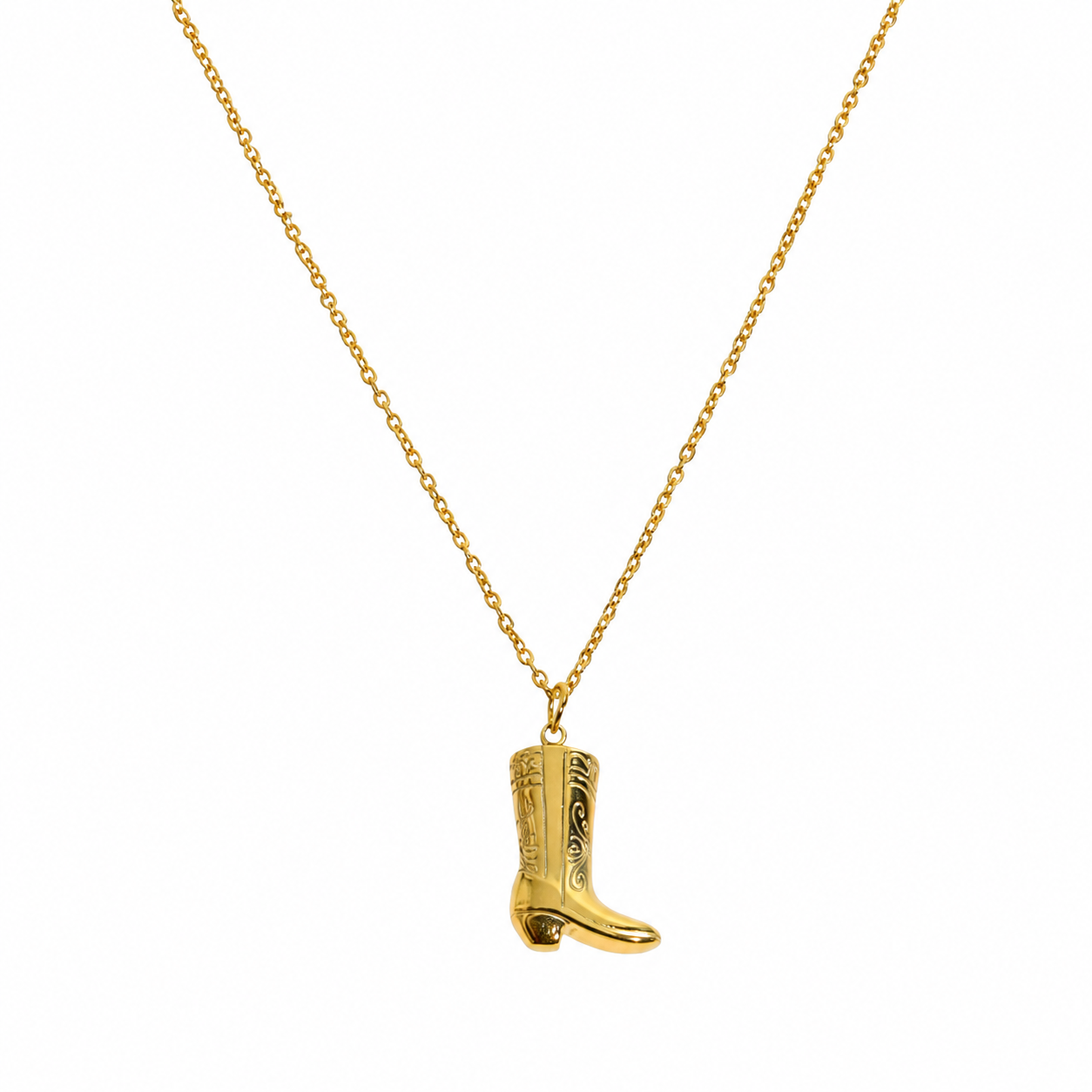 Castel & Co - Cowboy Boot Necklace - Gold