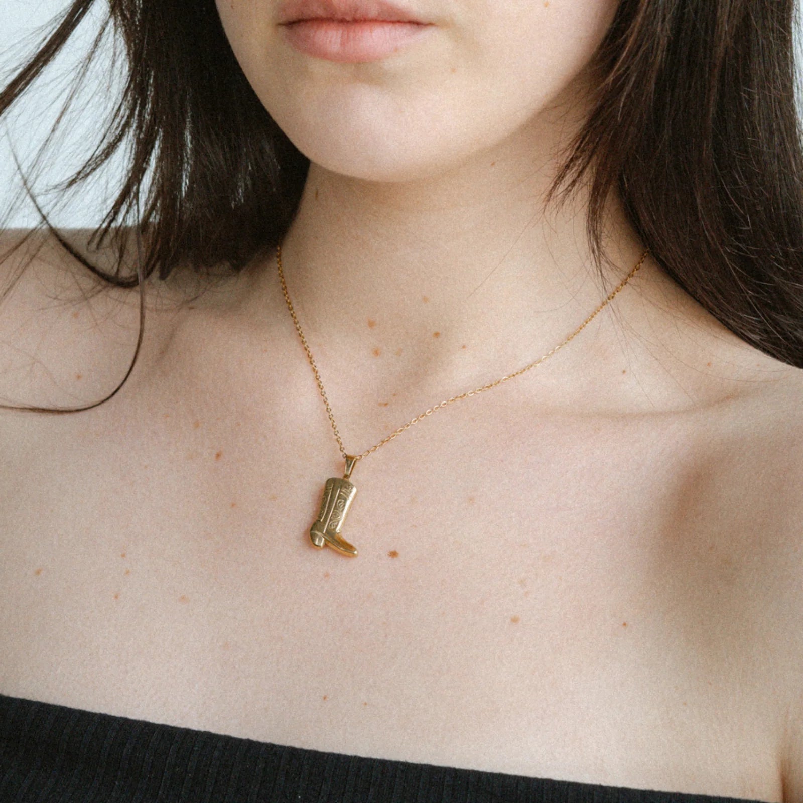 Castel & Co - Cowboy Boot Necklace - Gold