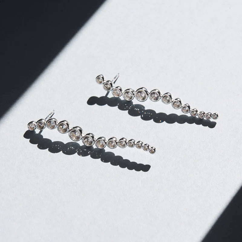 Saint Valentine - Crescendo Drop Earrings - Silver