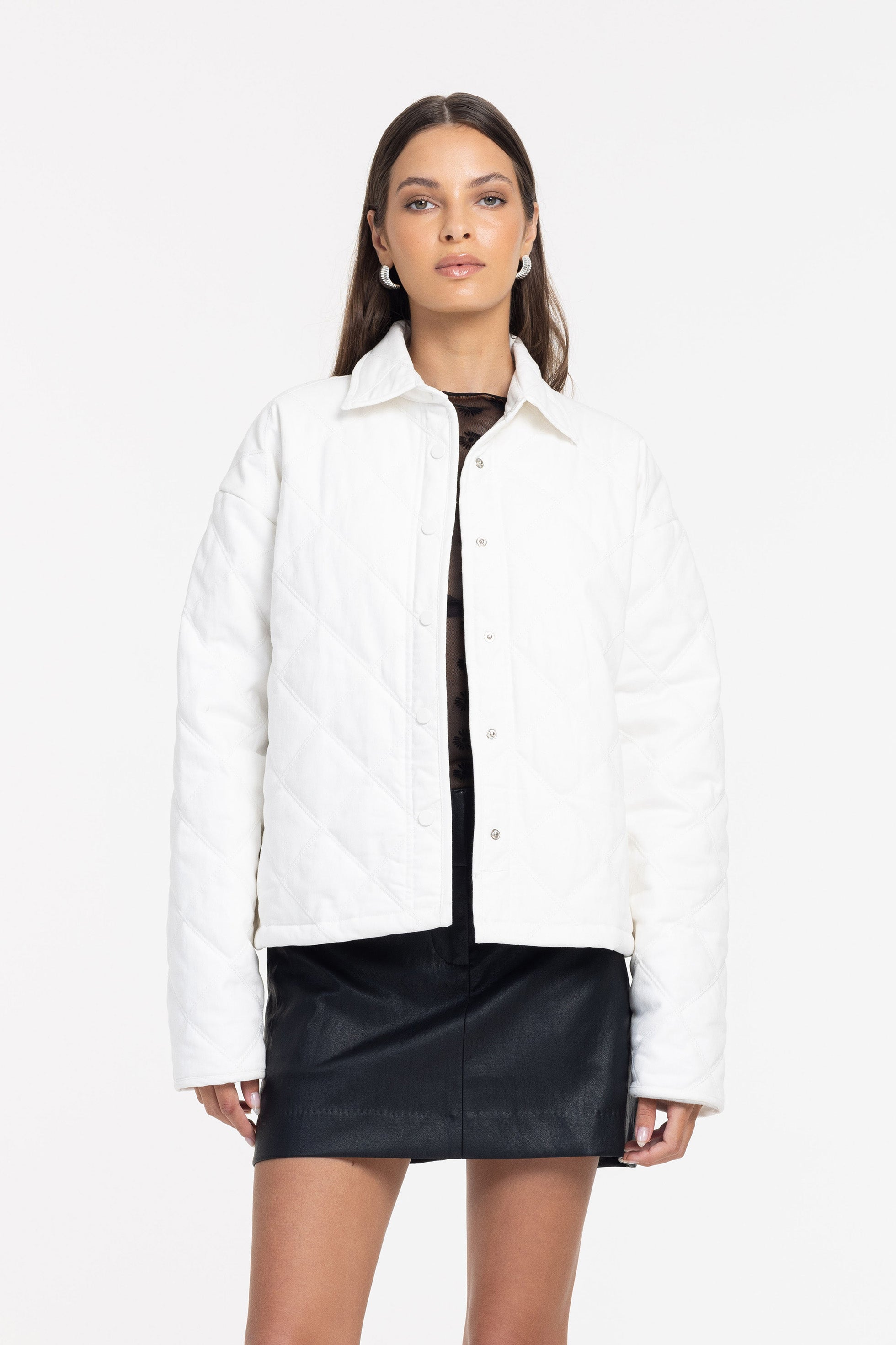 Cropped Frozen Embrace Jacket - White