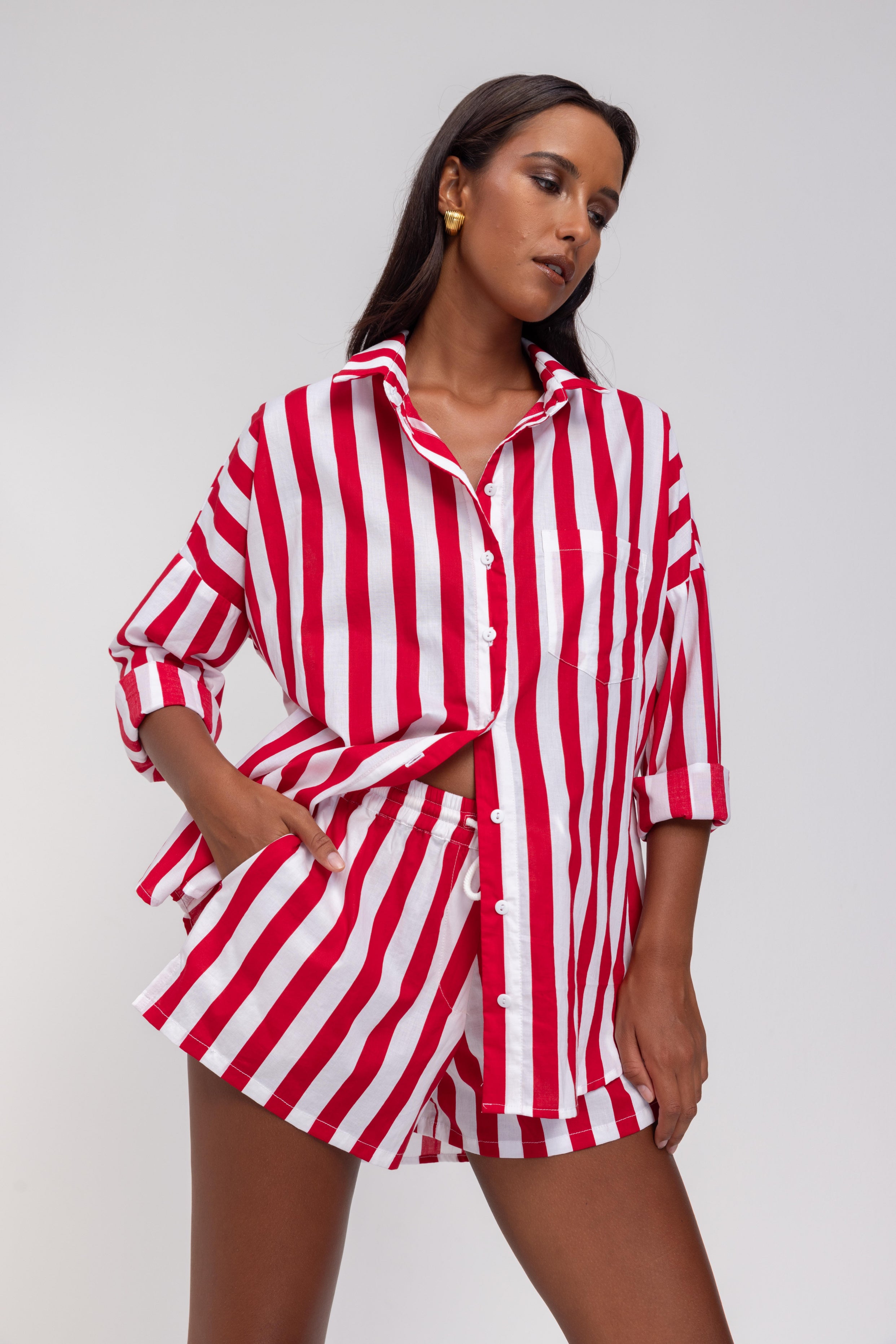Luca Short - Bold Red/White Stripe