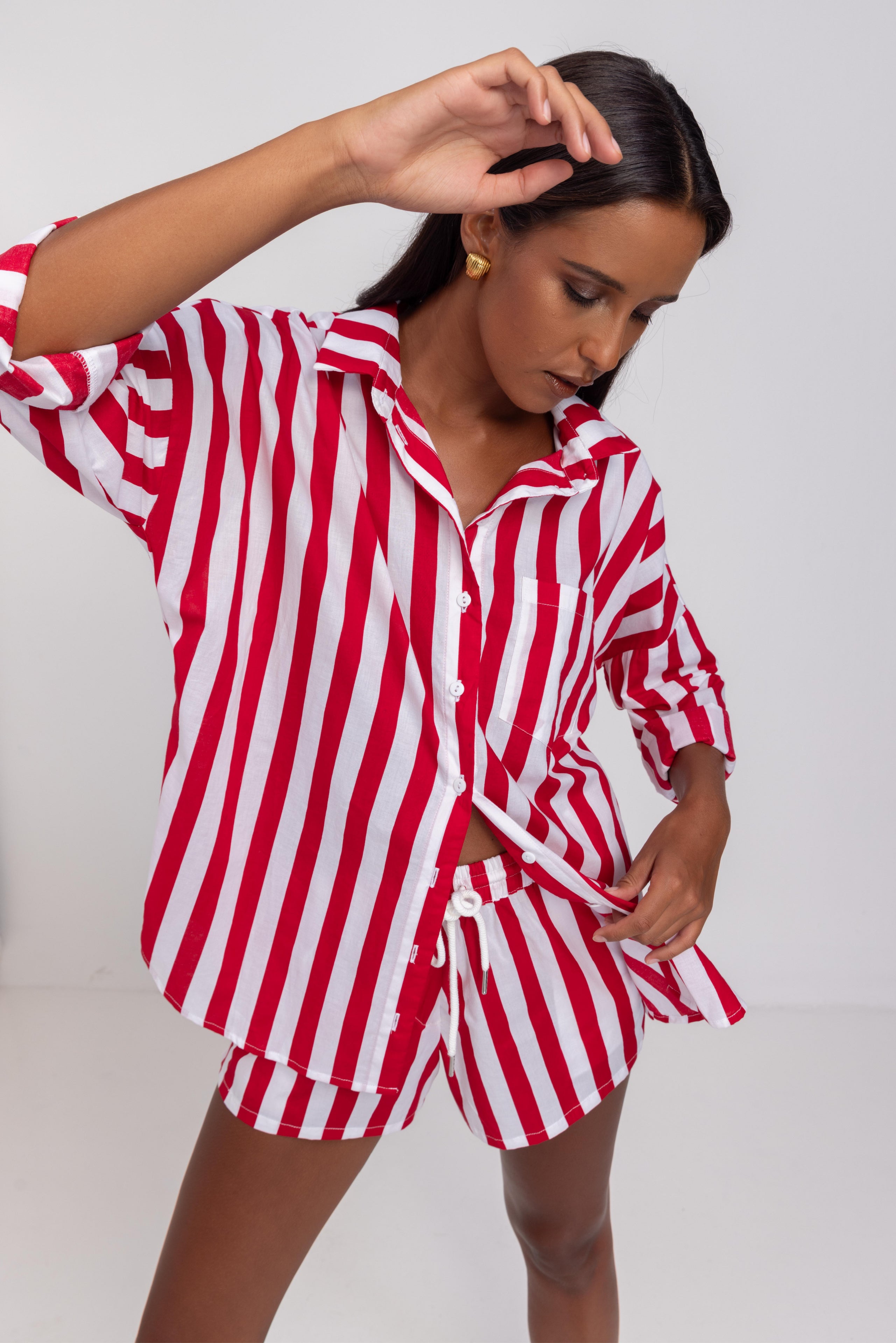 Defiant Shirt - Red/White Bold Stripe