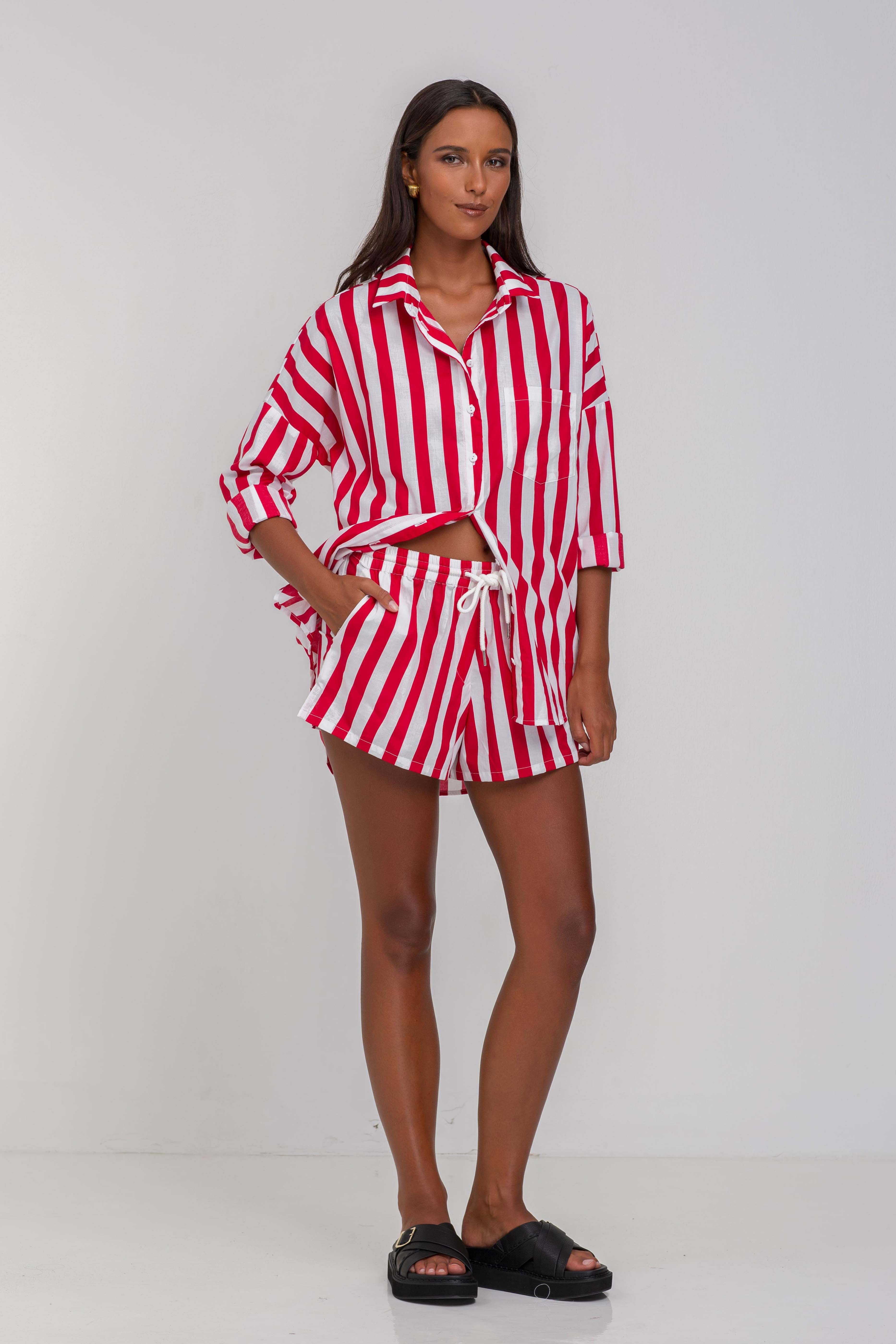 Luca Short - Bold Red/White Stripe