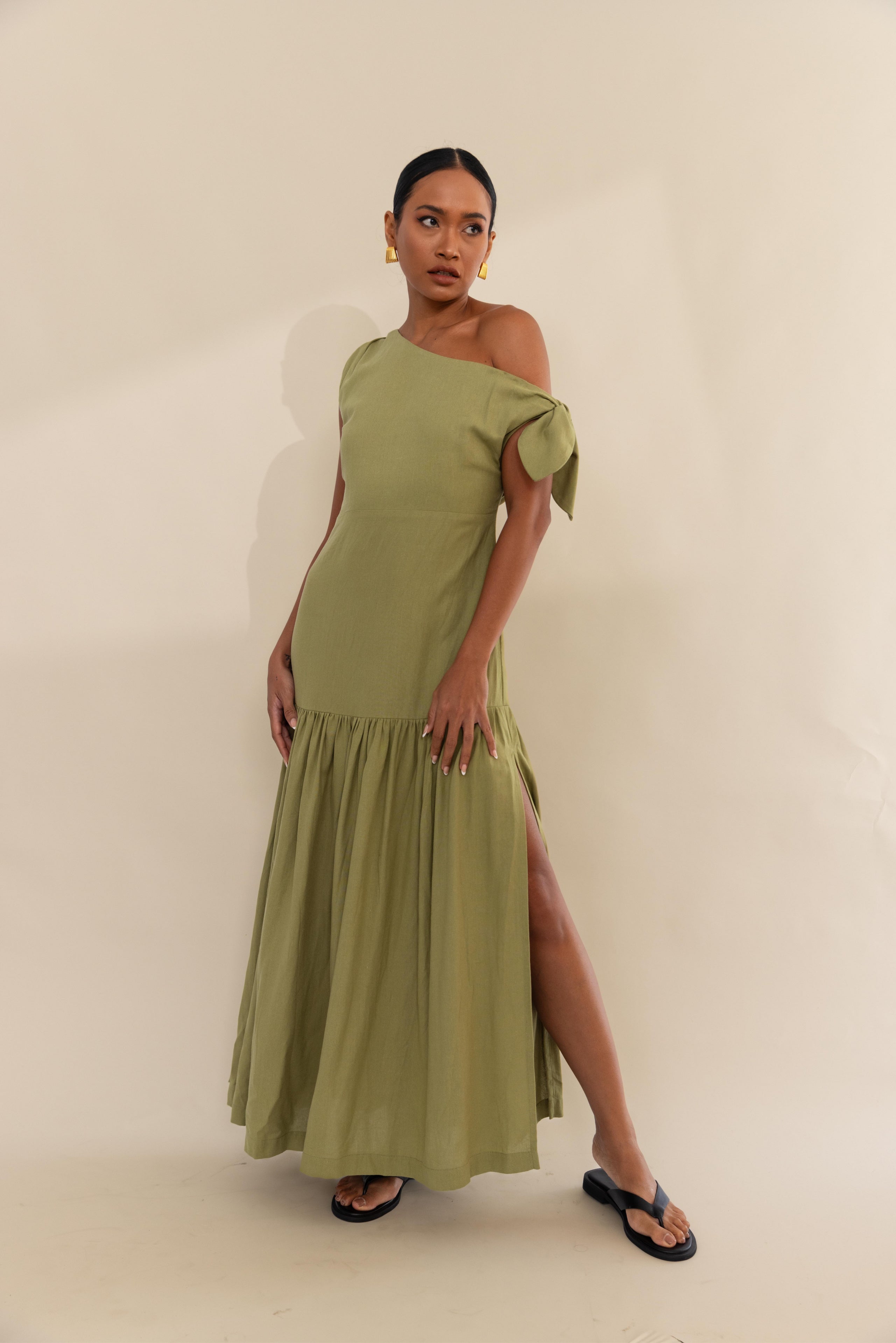 Dhalia Dress - Crispy Moss