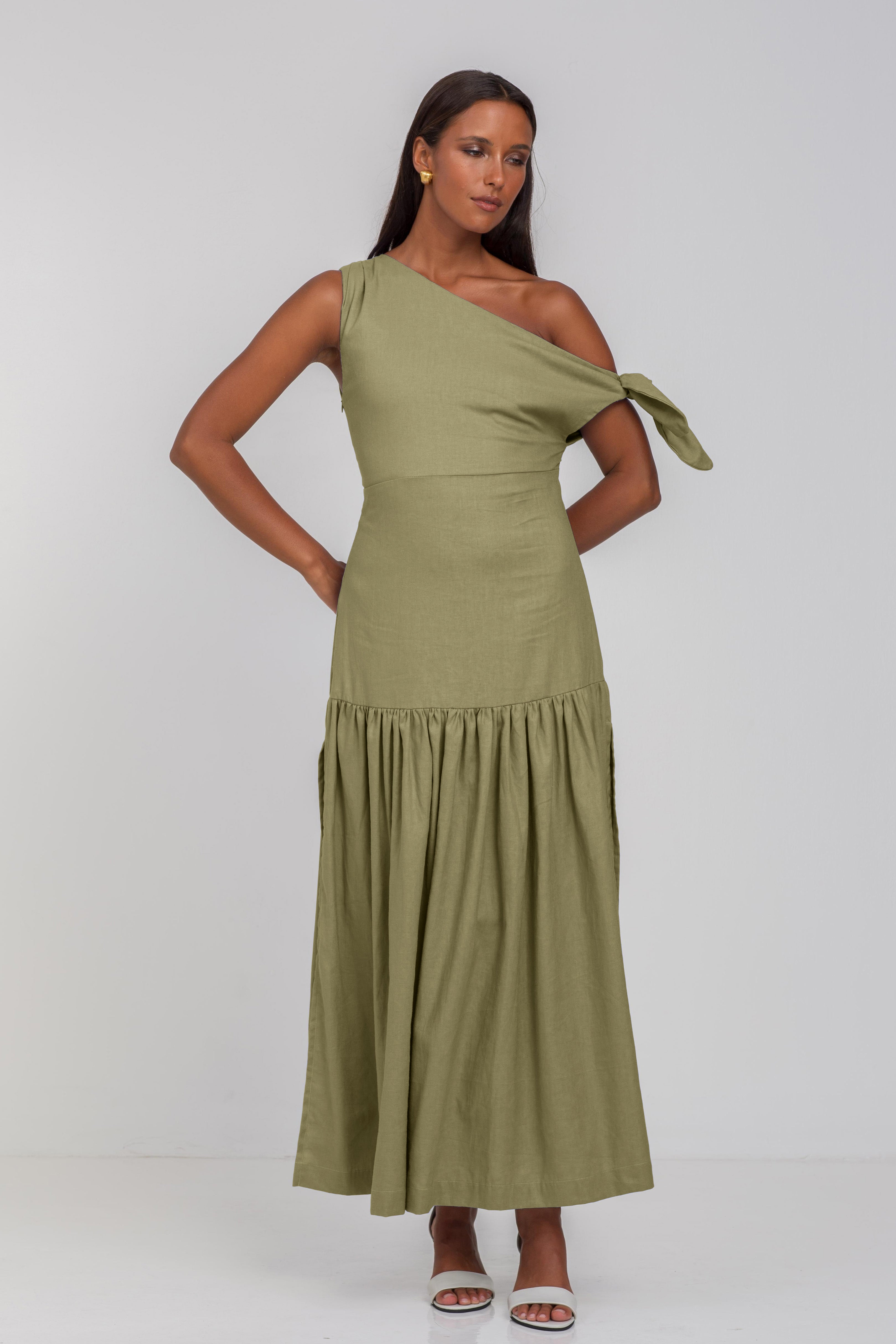 Dhalia Dress - Crispy Moss
