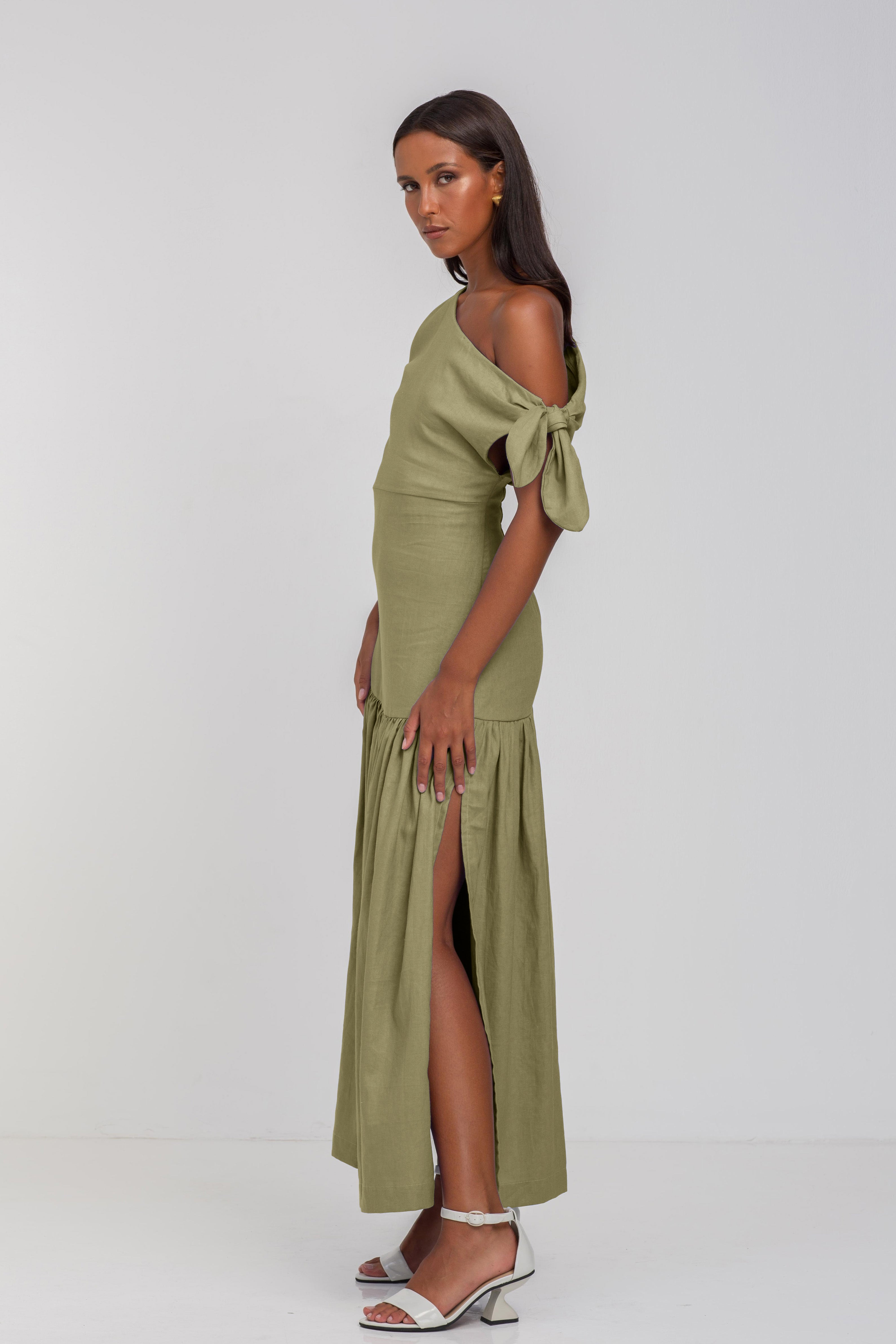 Dhalia Dress - Crispy Moss