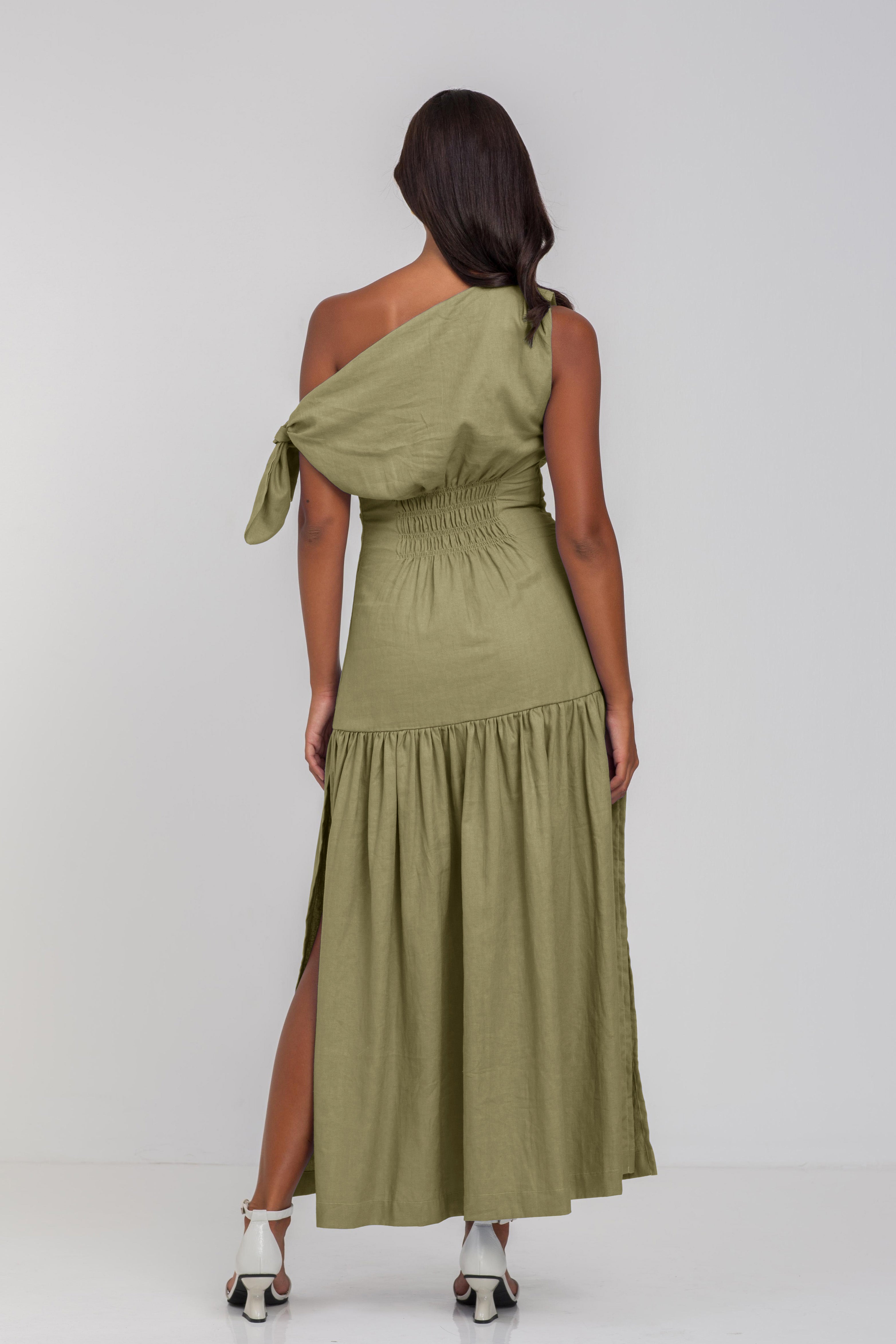 Dhalia Dress - Crispy Moss