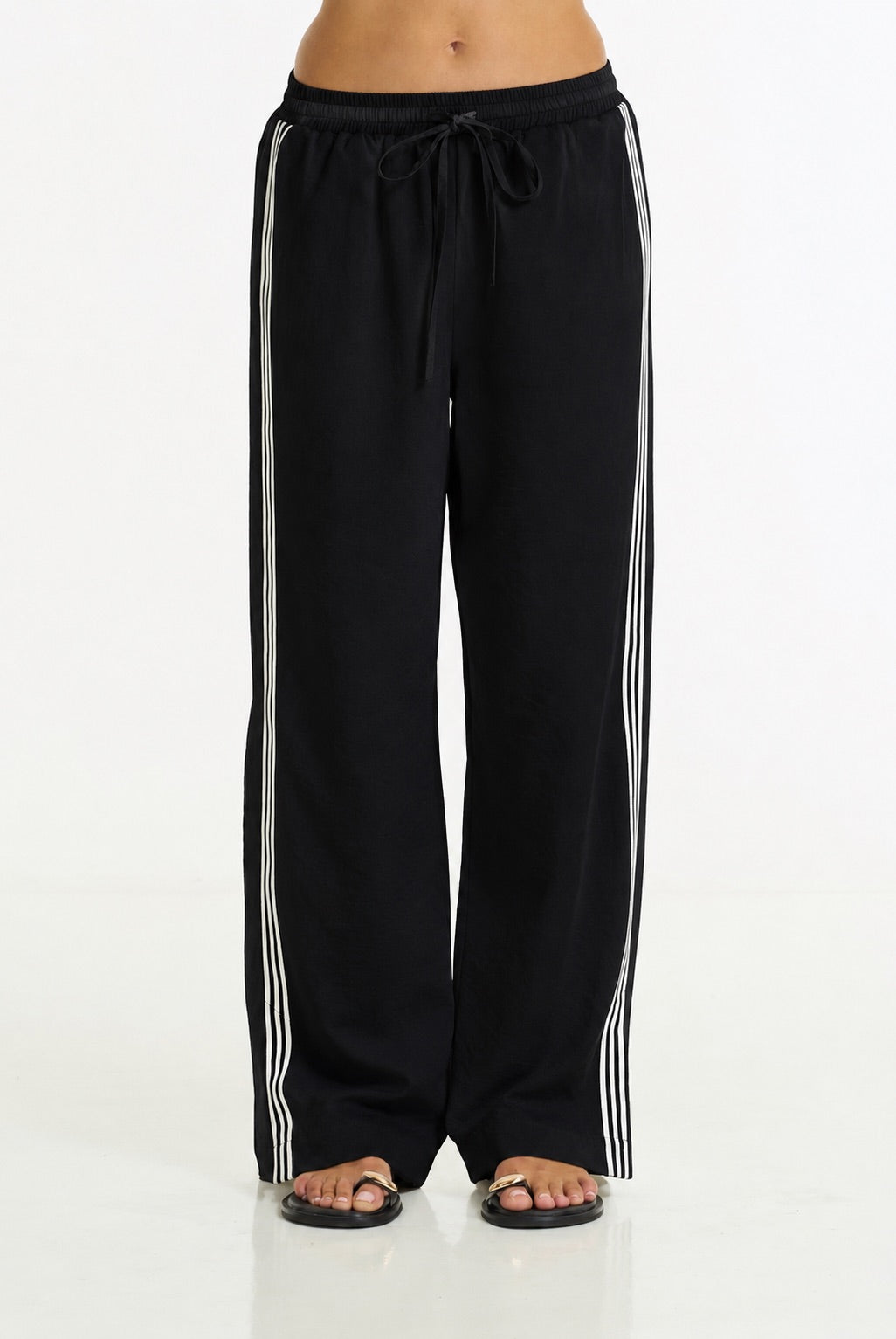 Diego Side Stripe Pant | Black/White