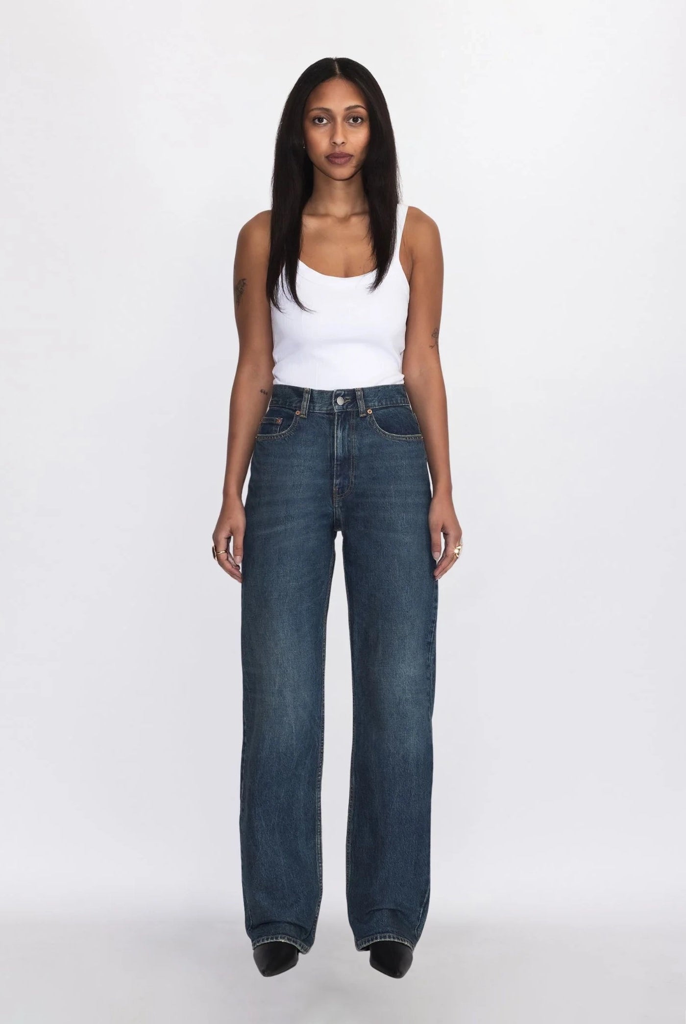 Dr Denim - Echo High Straight Jeans - Bay Dark Used Vintage