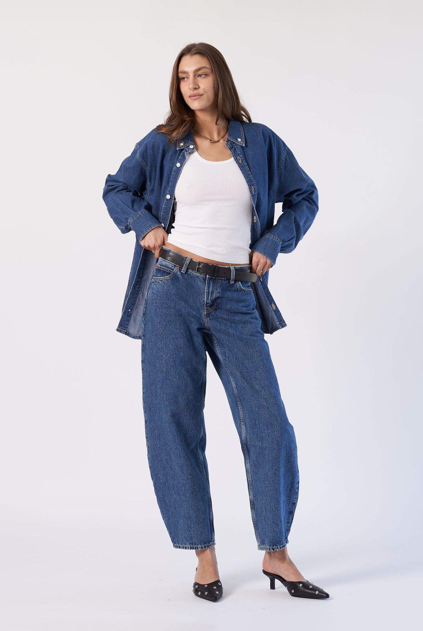Dr Denim - Nanci Mid Barrel - Stream Mid Retro