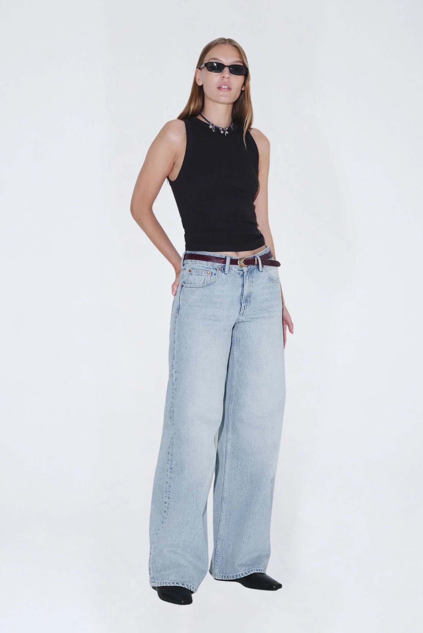Dr Denim - Rhue Low Wide Jeans - Drift Pale Used