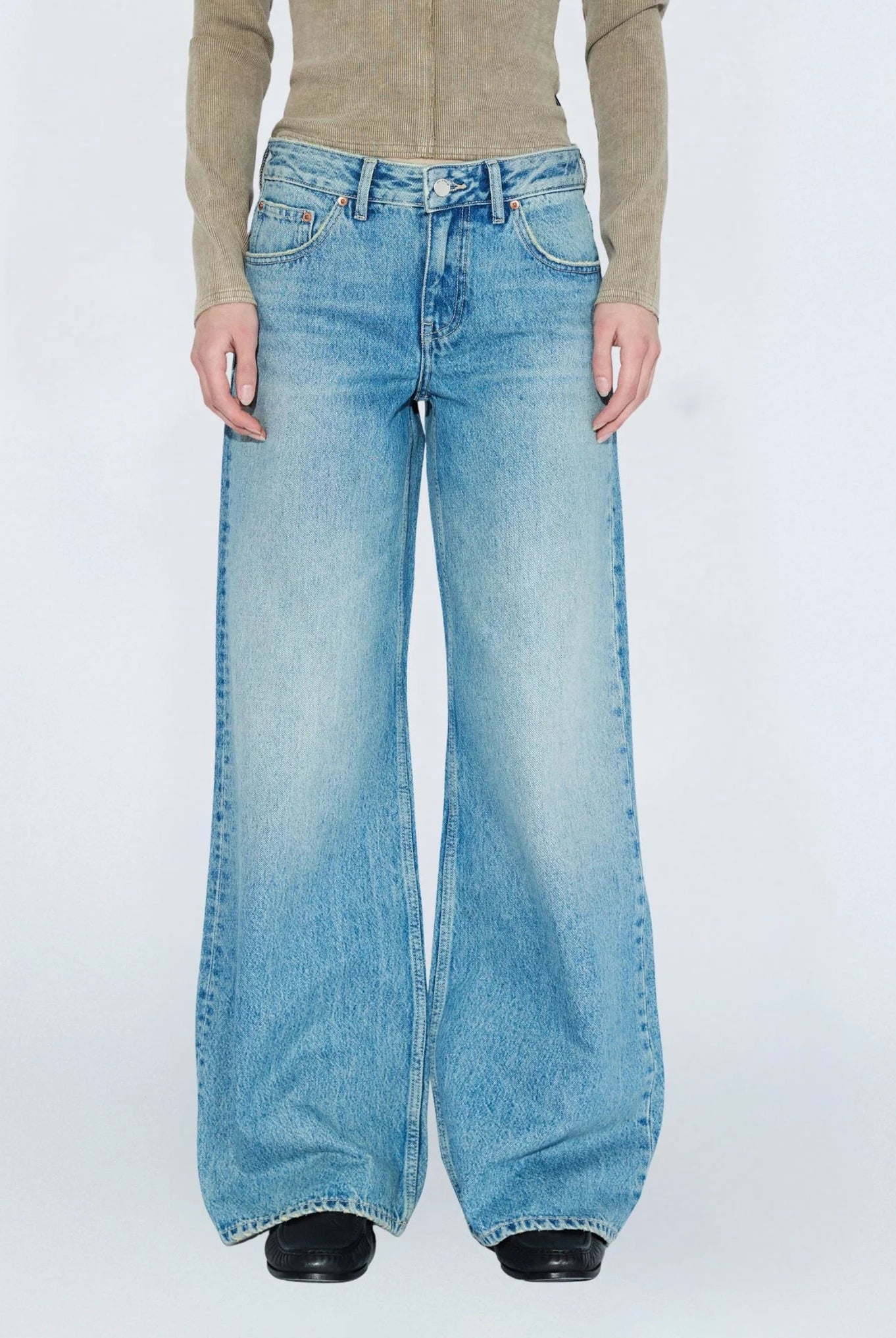 Dr Denim - Rhue Low Wide Jeans - Drift Sky Used