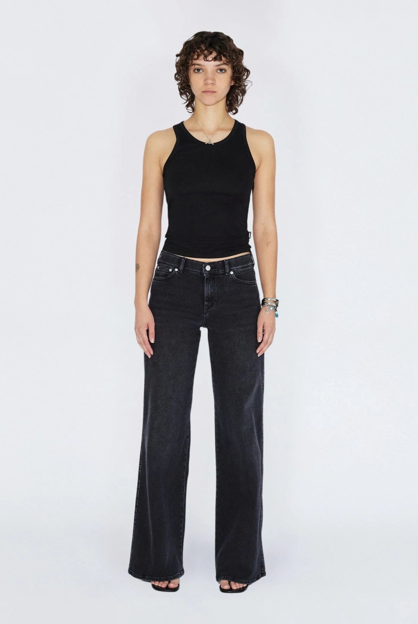 Dr Denim - Zila Low Wide Jeans - Black Mist
