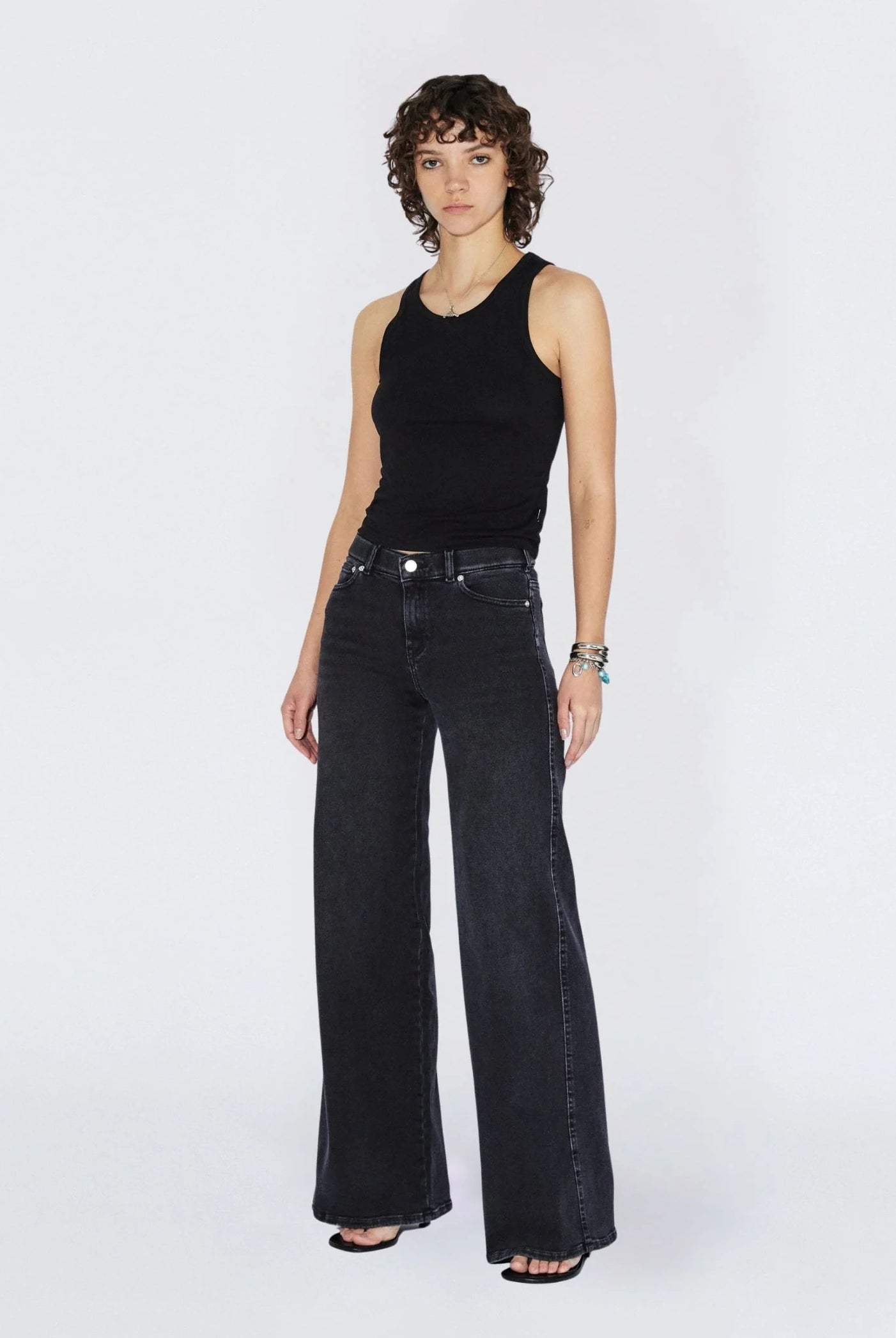 Dr Denim - Zila Low Wide Jeans - Black Mist