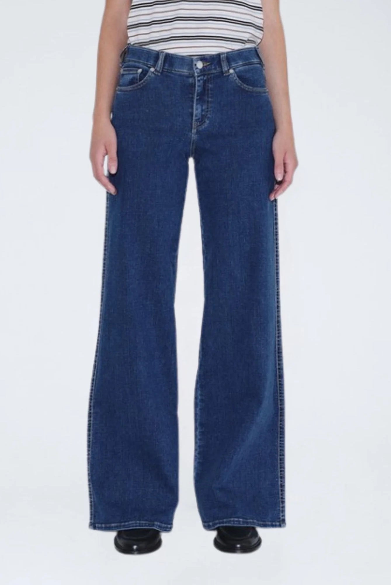 Dr Denim - Zila Low Wide (Tall) Jeans - Vale Mid Plain