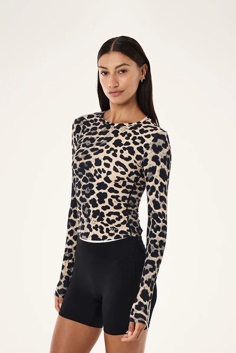P.E Nation - Foundation Long Sleeve Tee - Leopard Print