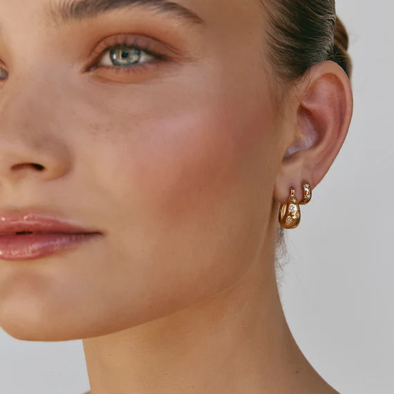 Fairley - Starburst Flared Hoops - Gold