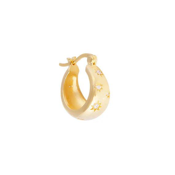 Fairley - Starburst Flared Hoops - Gold