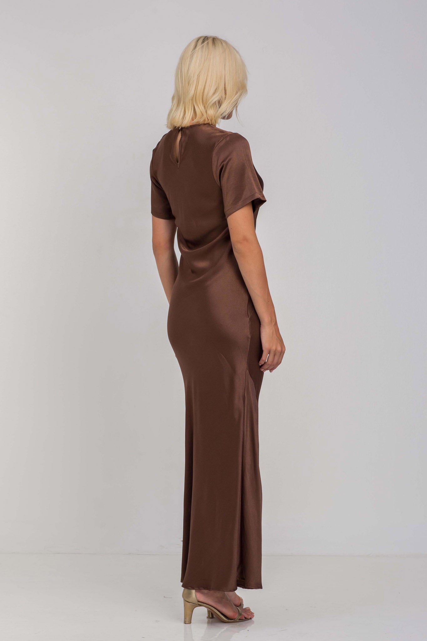 Falling In Love Sleeved Dress - Chocolate